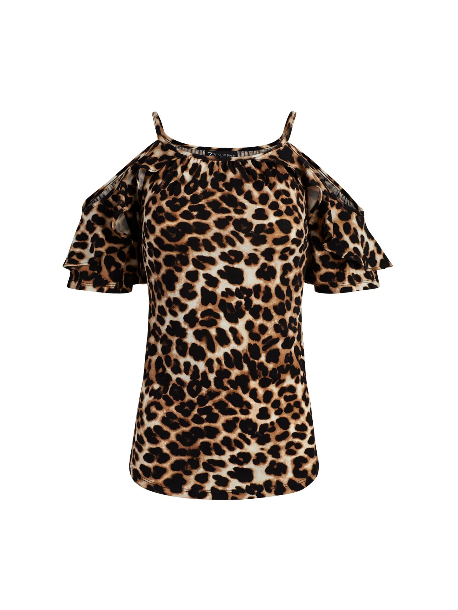 Animal Print Cold Shoulder Top - Image 2