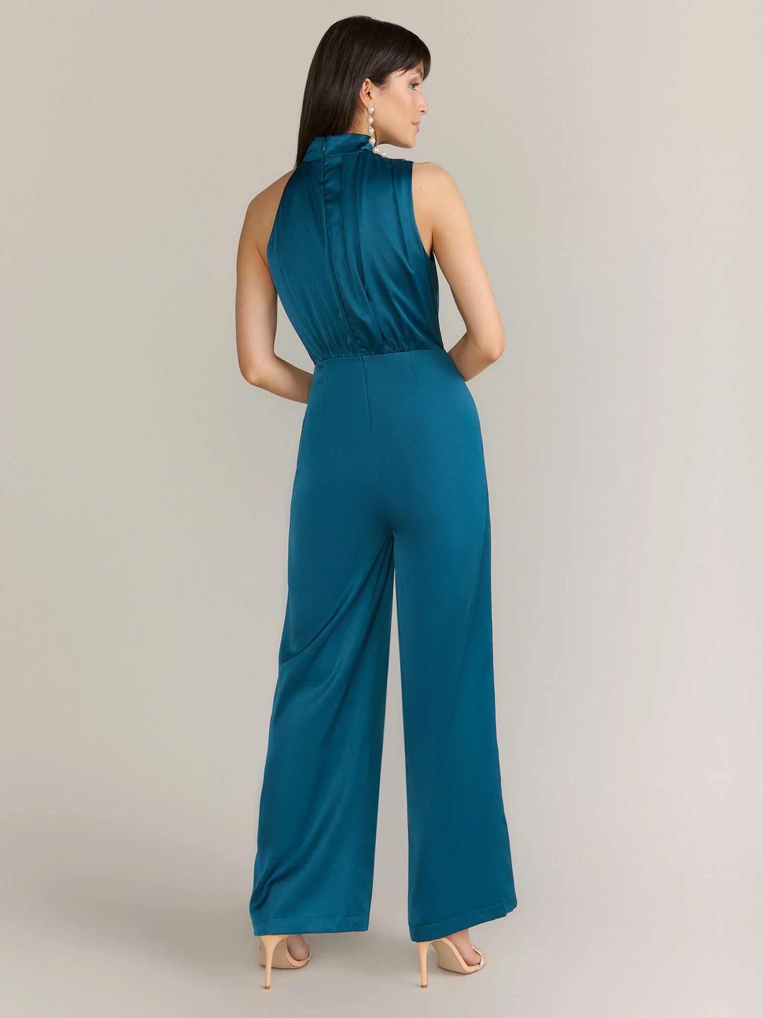Lena Asymmetric Neck Satin Jumpsuit - Brands We Love - Image 3