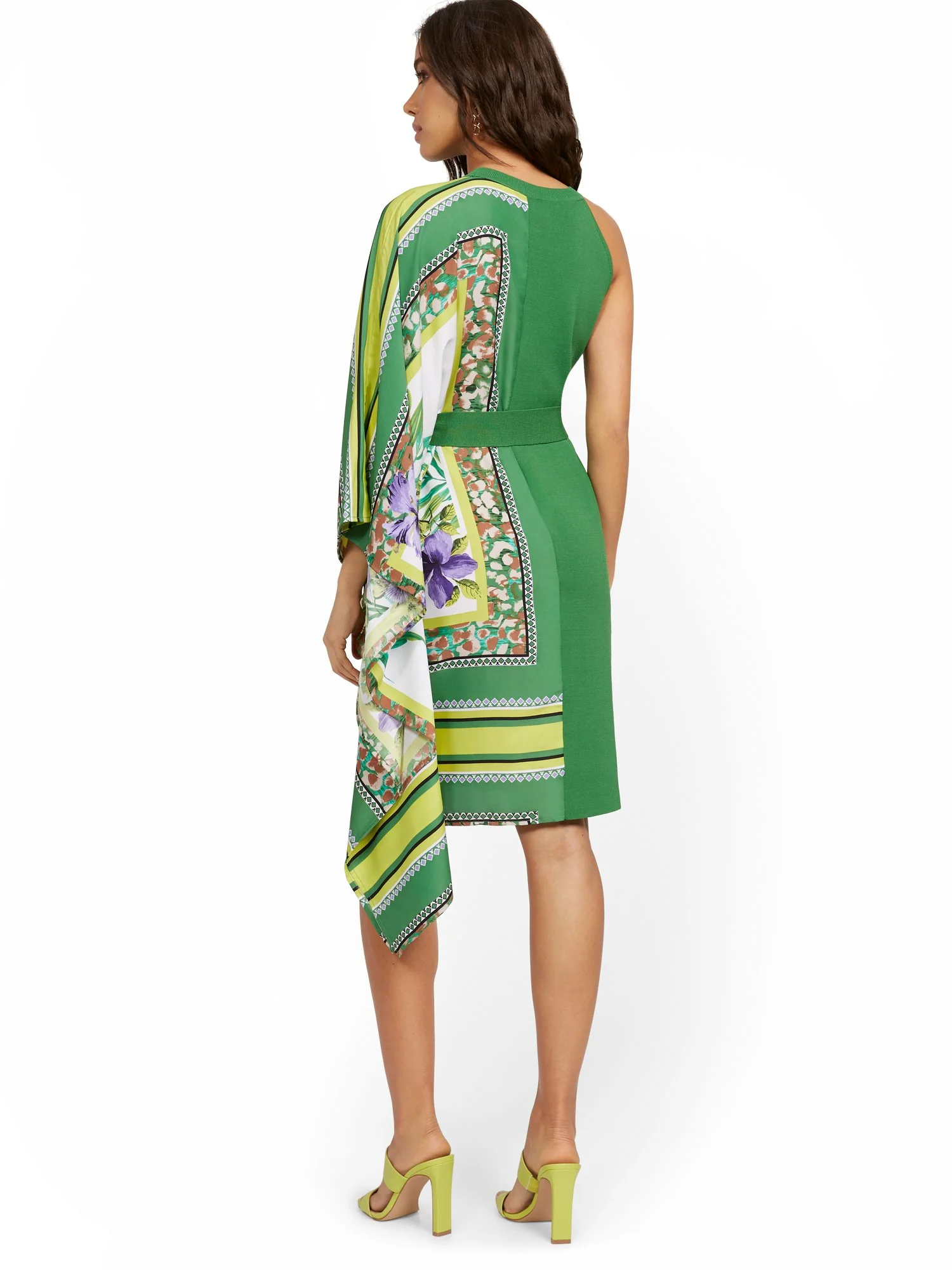 Asymmetrical Mixed Media Dress - Image 3