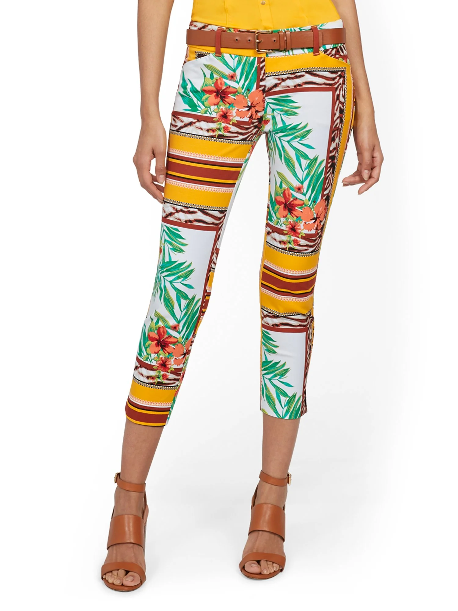Audrey Capri Slim-Leg Pant - Mixed Print - Image 2