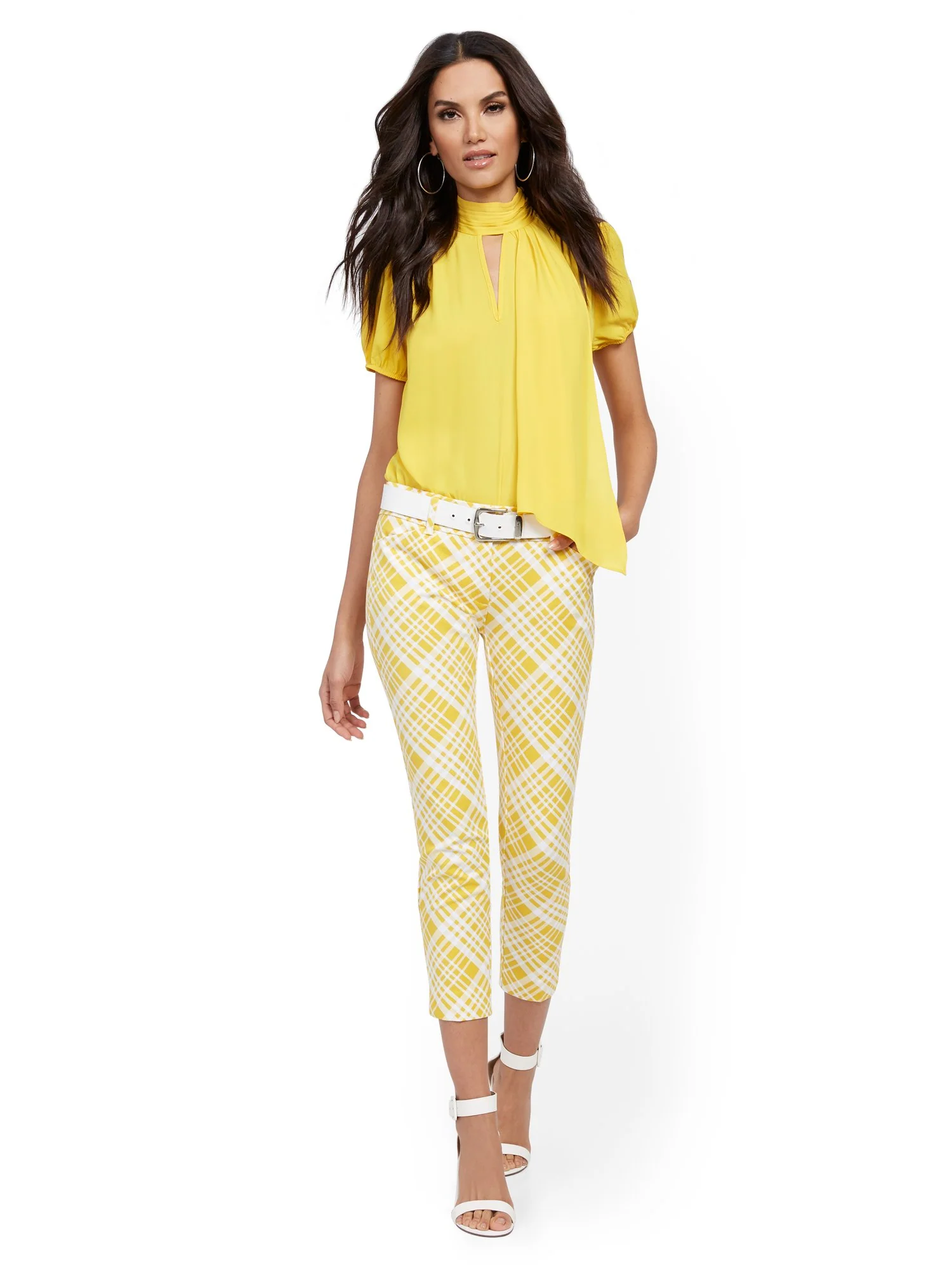 Audrey Capri Slim-Leg Pant - Plaid - Image 9