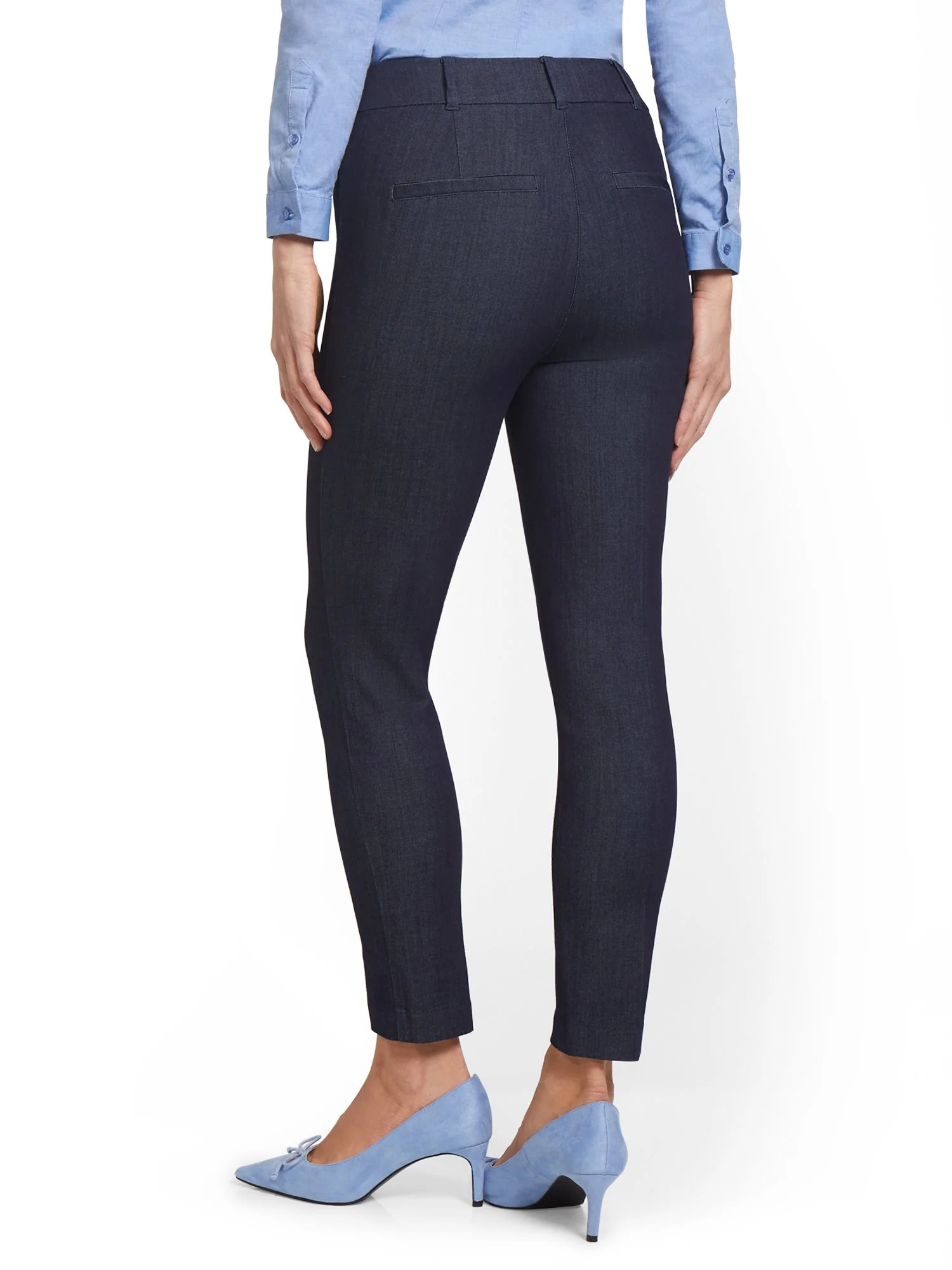 Audrey High-Waisted Ankle Pant - Denim Wash - Image 3