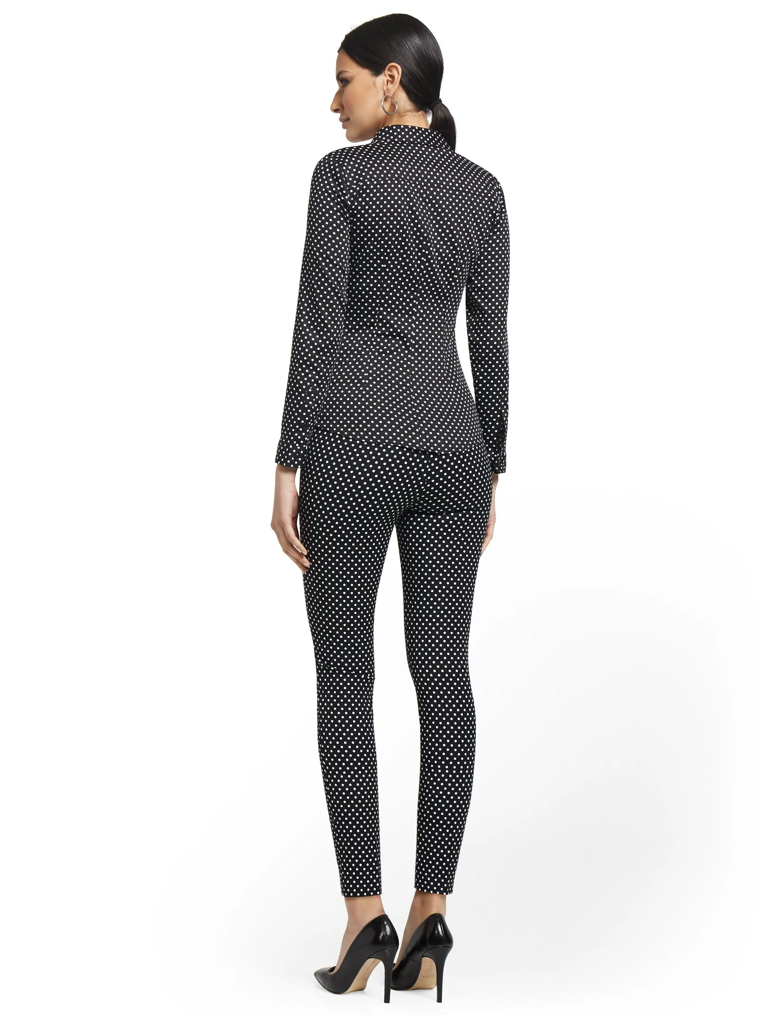 Audrey High-Waisted Ankle Pant - Polka Dot-Print - Image 3