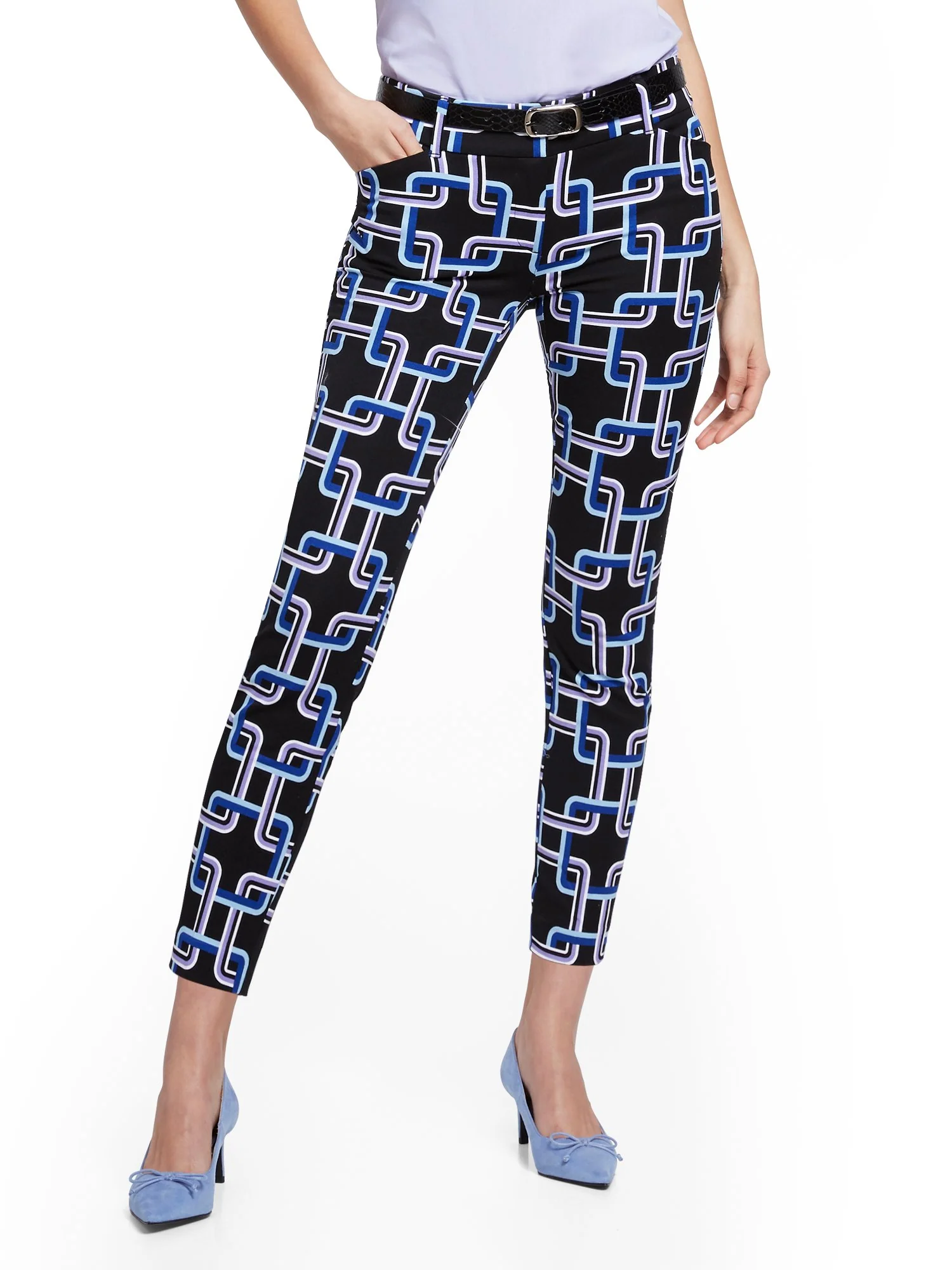 Audrey Slim-Leg Ankle Pant - Graphic Print - Image 2