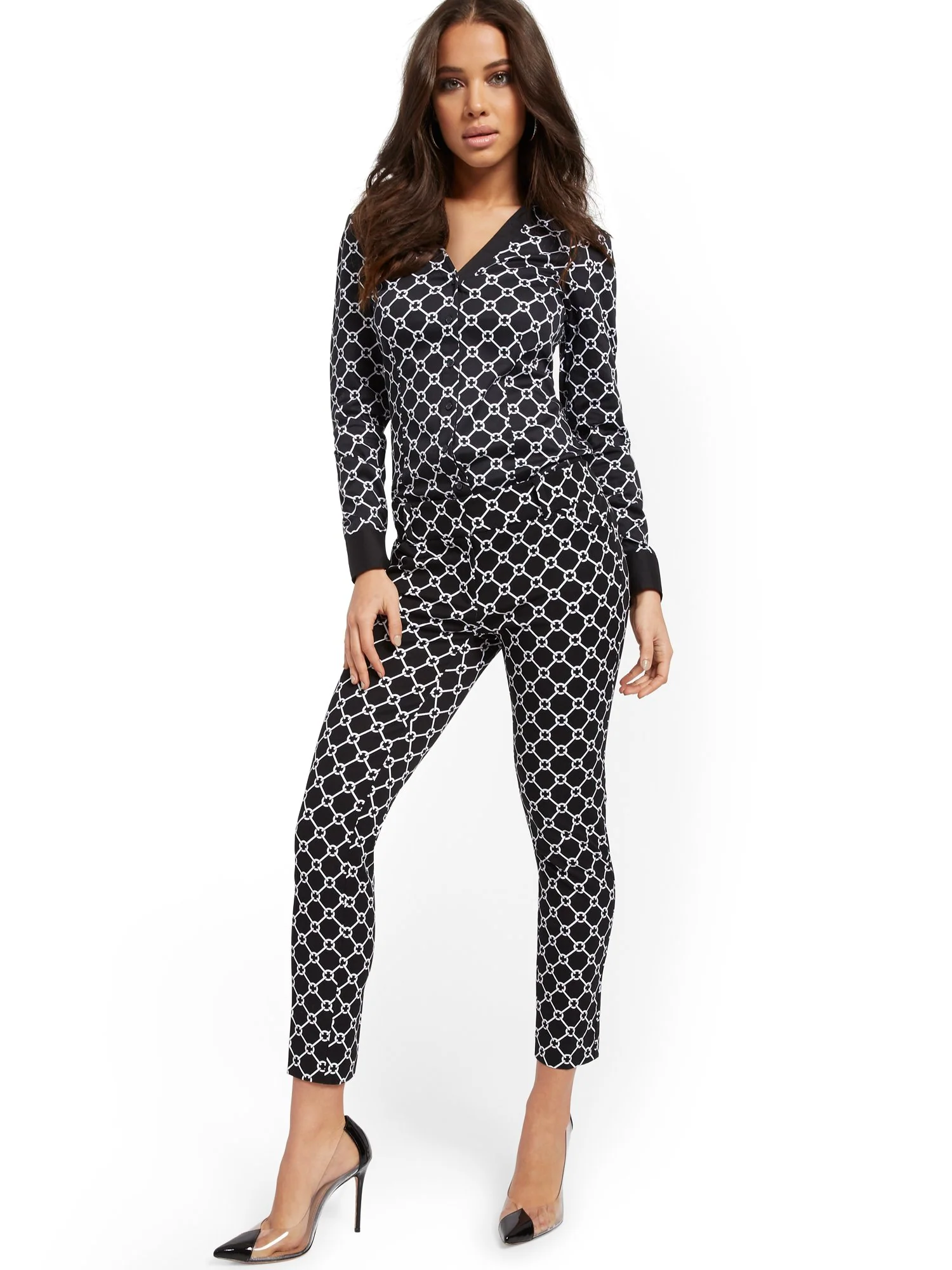 Audrey Slim-Leg Ankle Pant - Link Print - Image 4