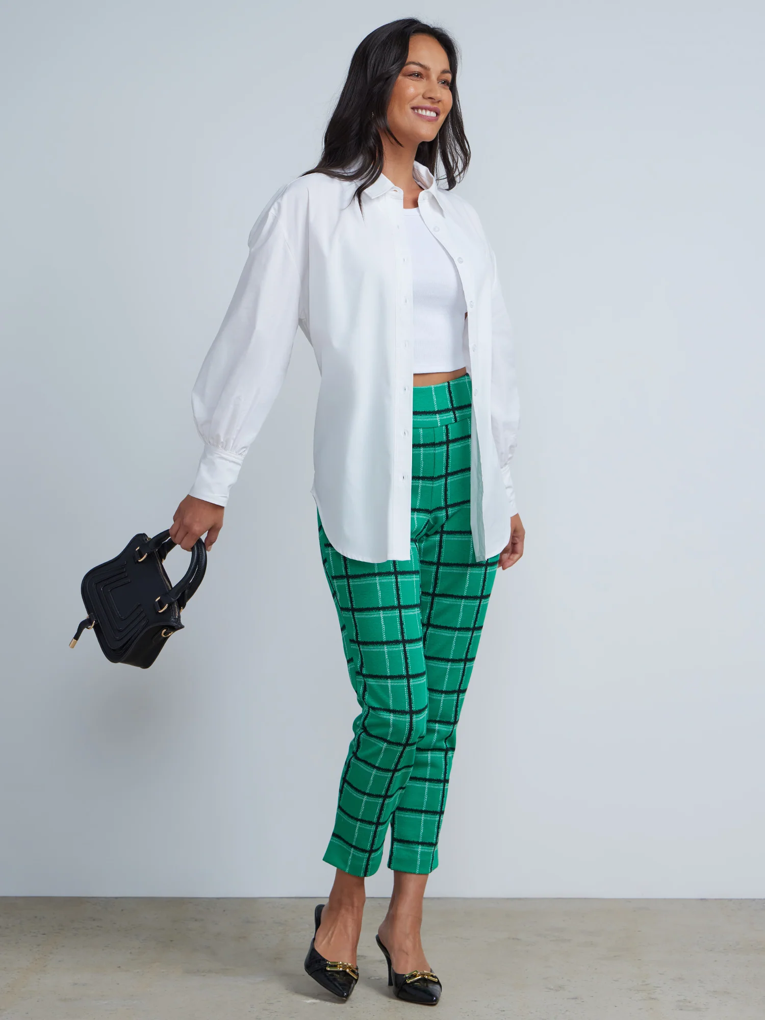 Balloon-Sleeve Oversized Boyfriend Poplin Shirt - Image 4