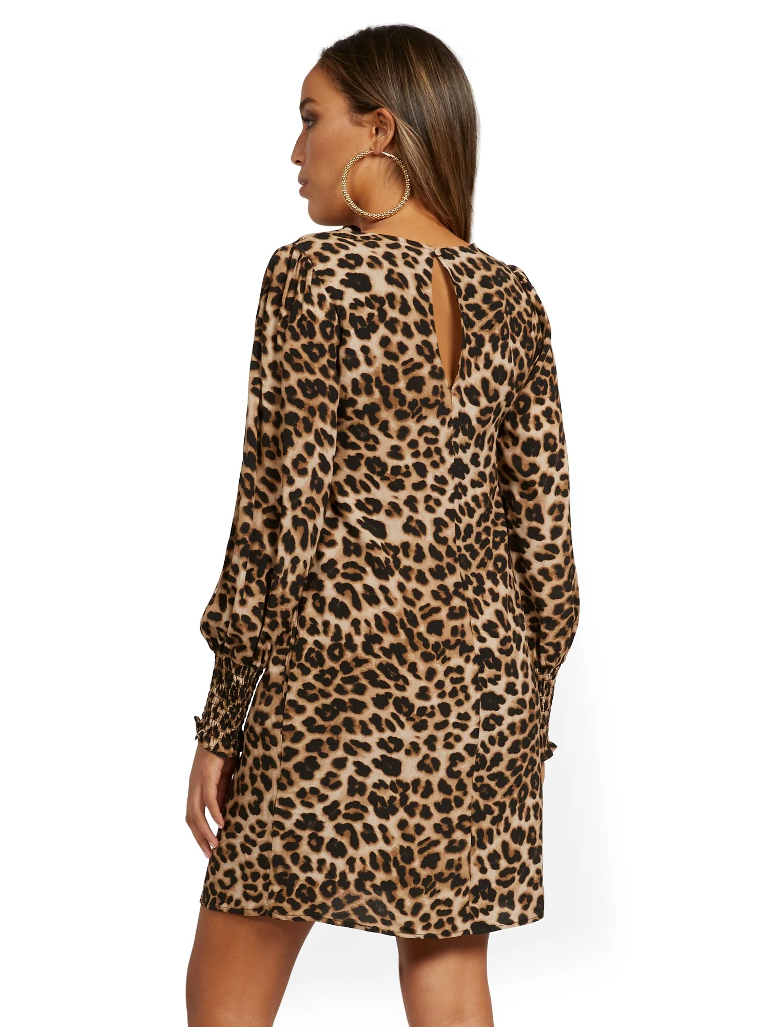 Balloon-Sleeve Shift Dress - Image 3