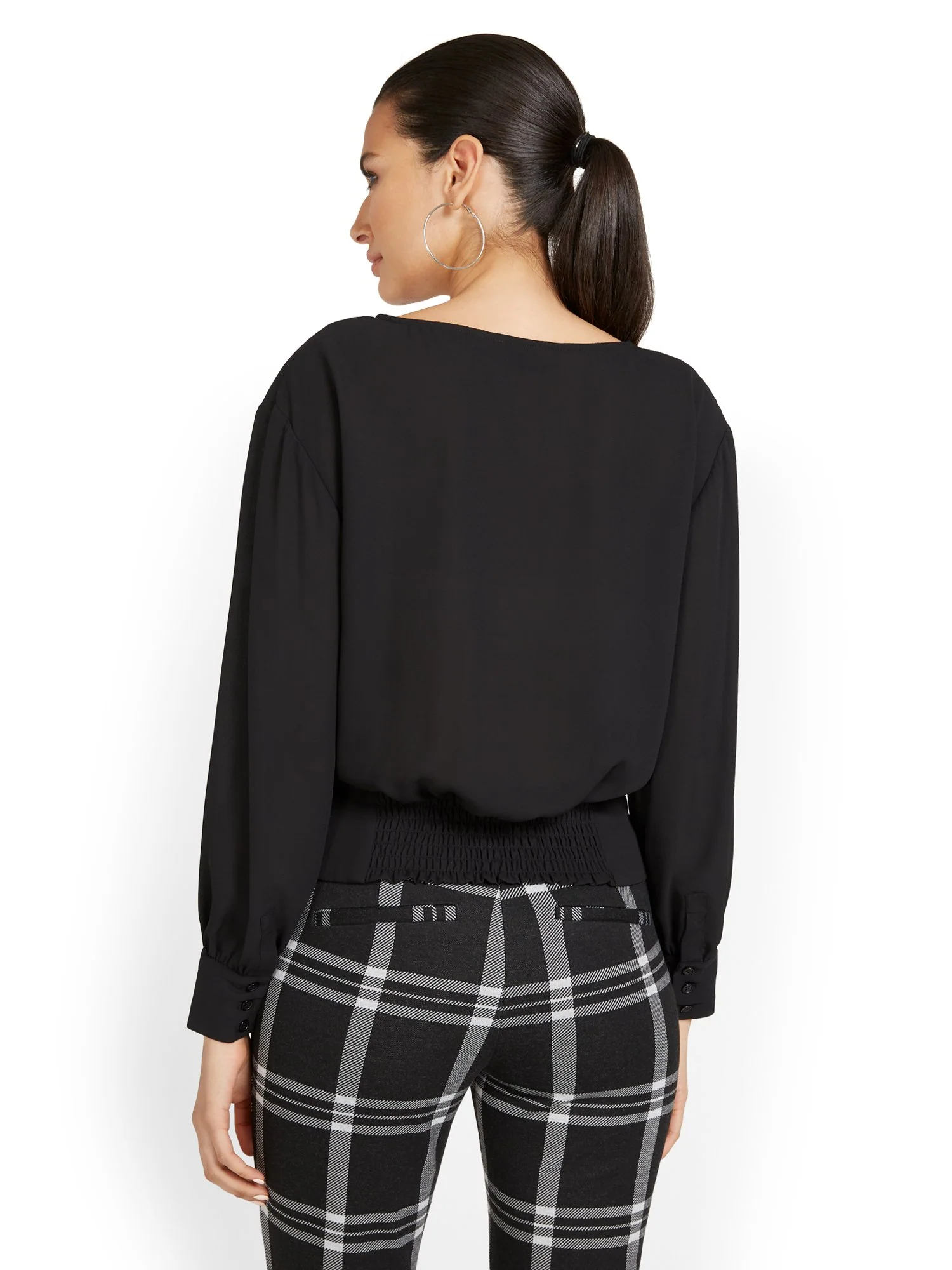 Banded-Hem Corset Blouse - Image 3