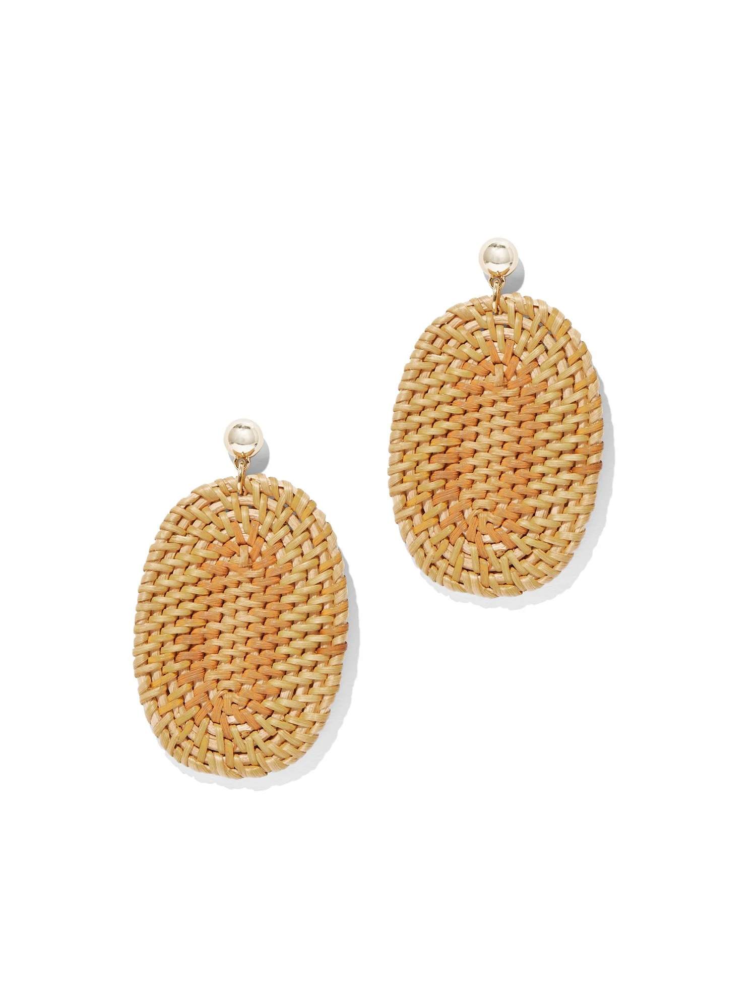 Basket-Weave Oval Drop Earring