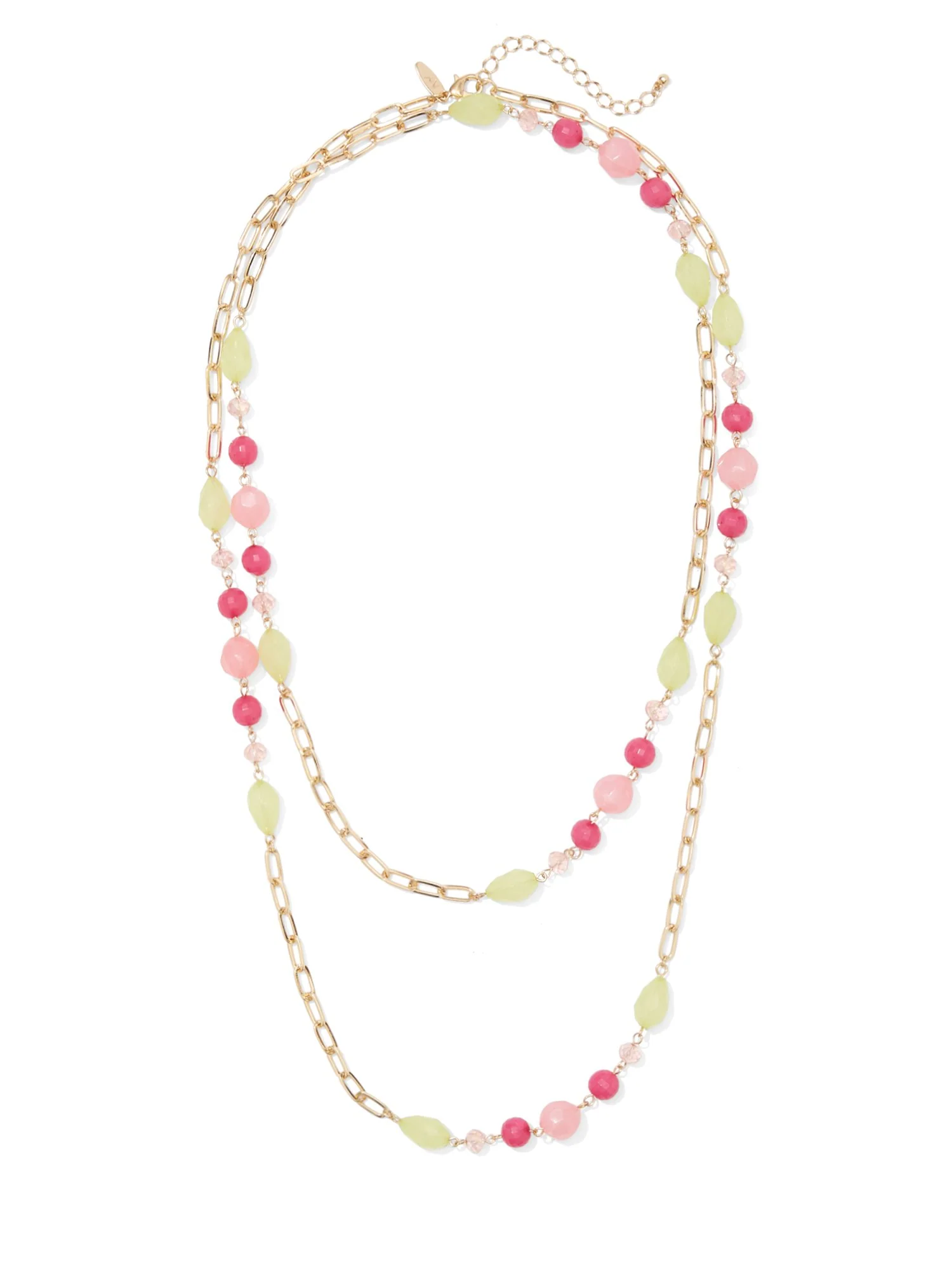 Beaded Double-Row Link Necklace