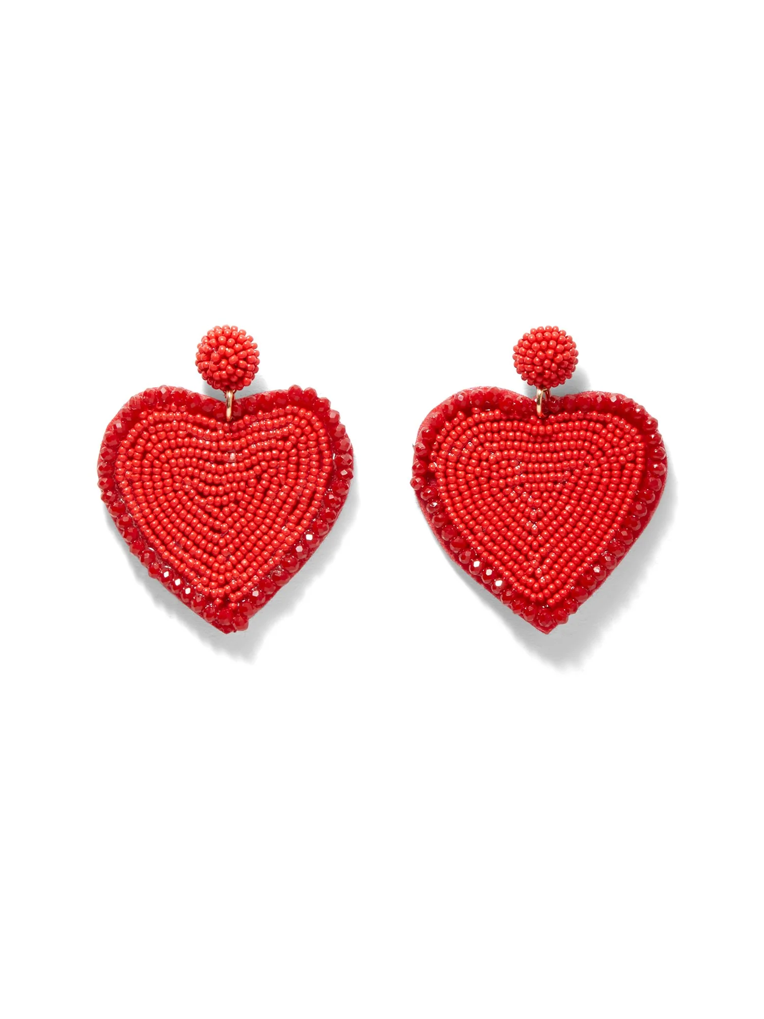 Beaded Heart Drop Earrings - Image 3