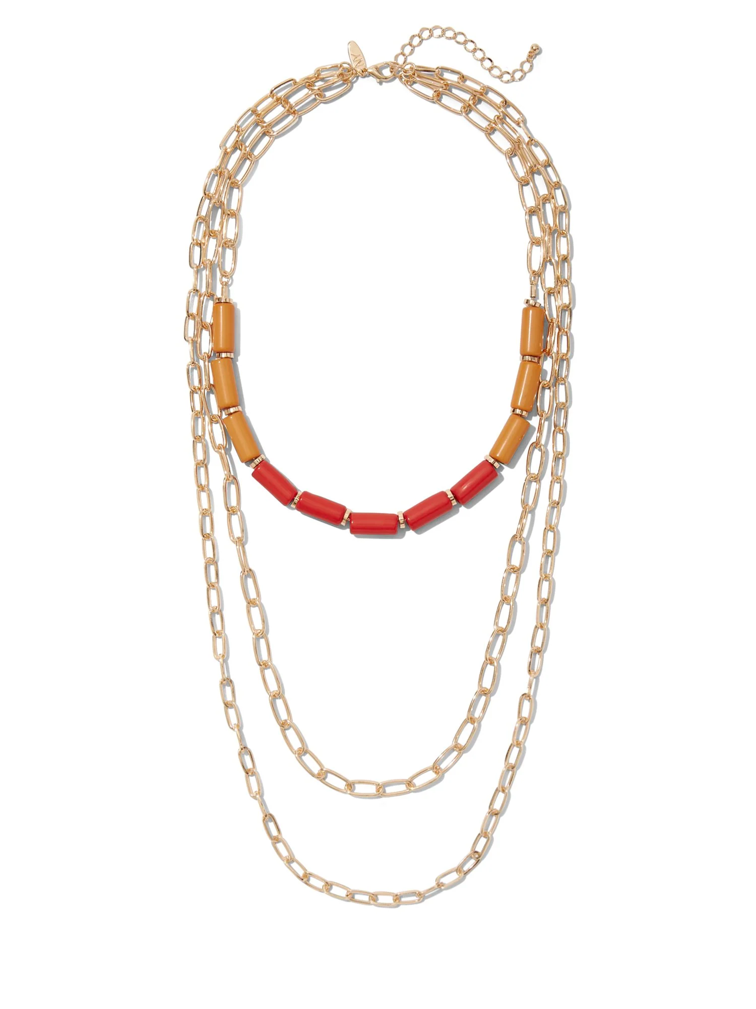Beaded Layered Link Necklace