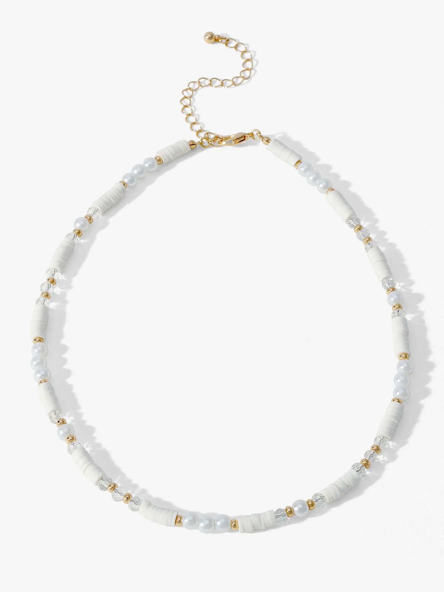 Beaded Pearl Lobster Clasp Choker Necklace