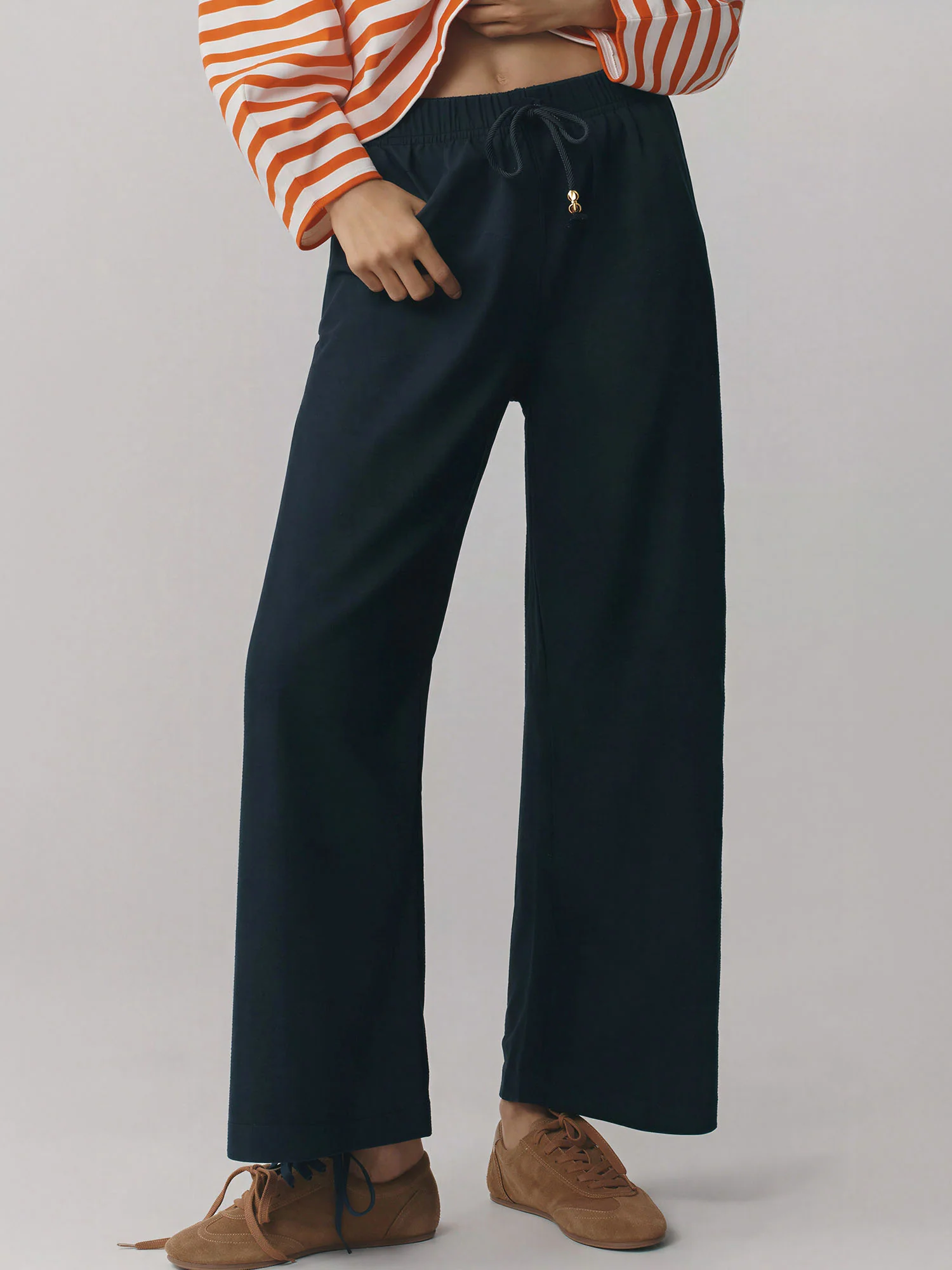Beaded Tie Waist Linen Flowy Pants - Image 4