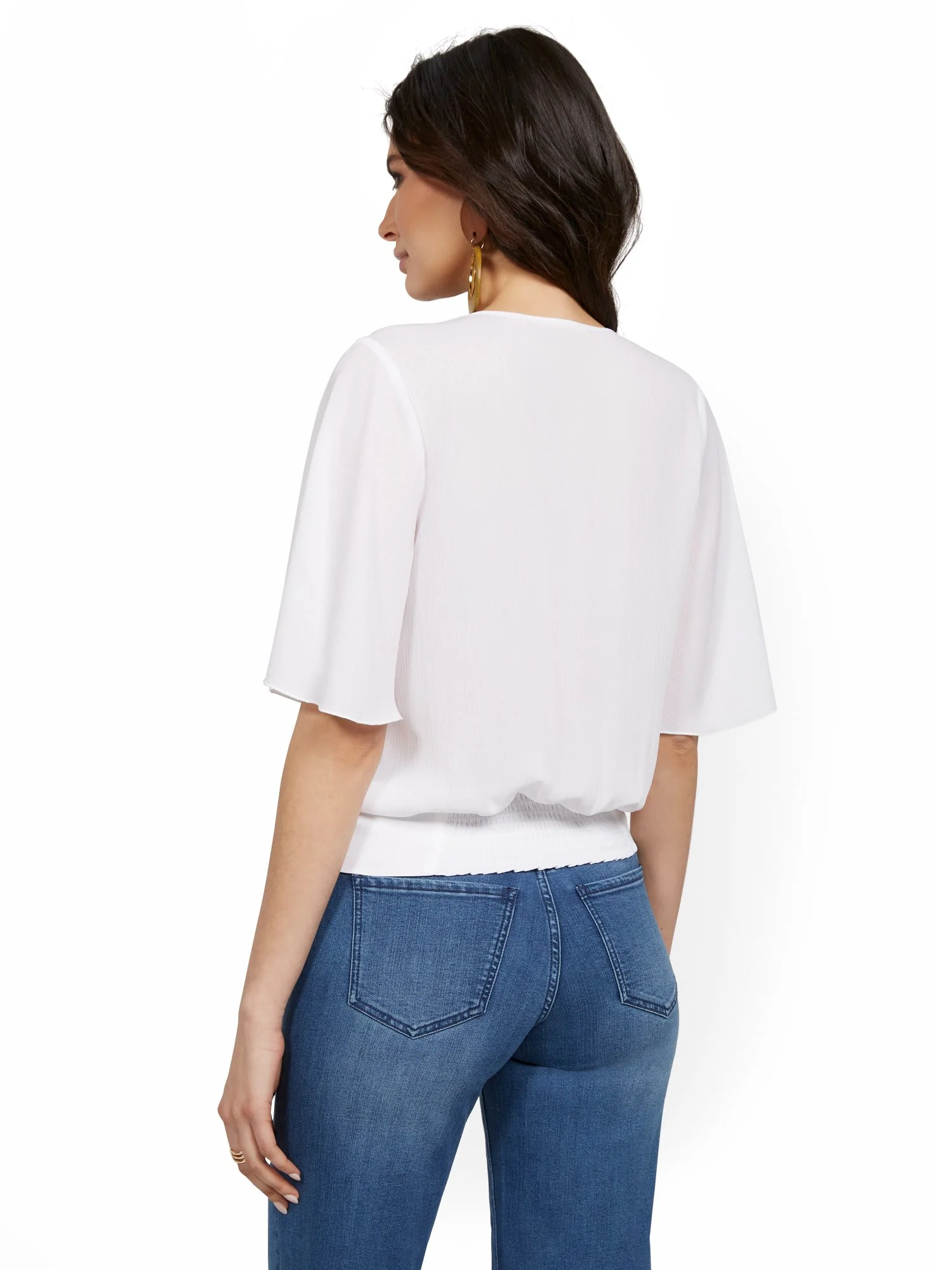 Bell-Sleeve V-Neck Blouse - Lily & Cali - Image 6