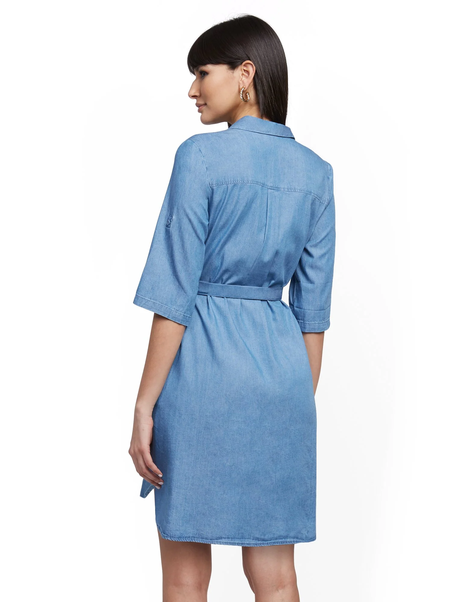 Belted Denim Shirtdress - Image 3