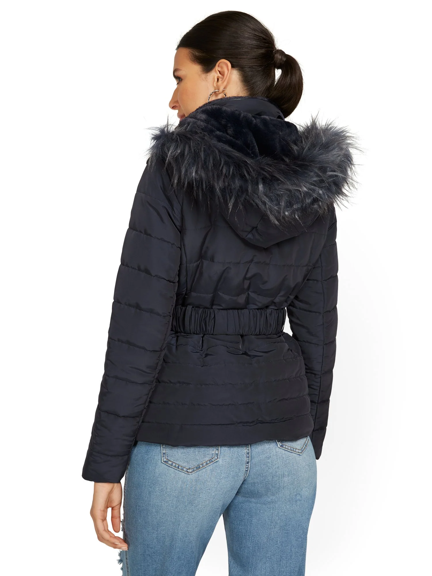 Belted & Hooded Puffer Jacket - Image 31