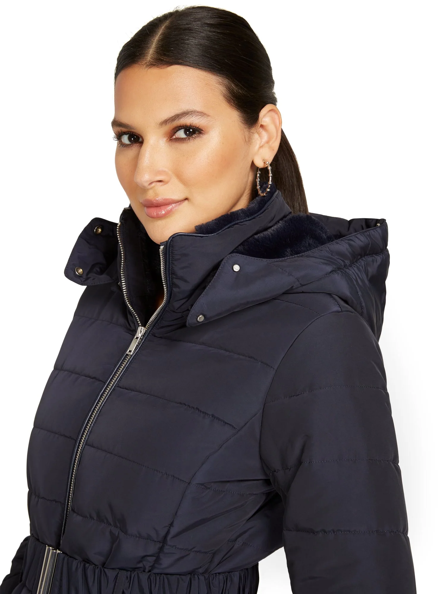 Belted & Hooded Puffer Jacket - Image 32