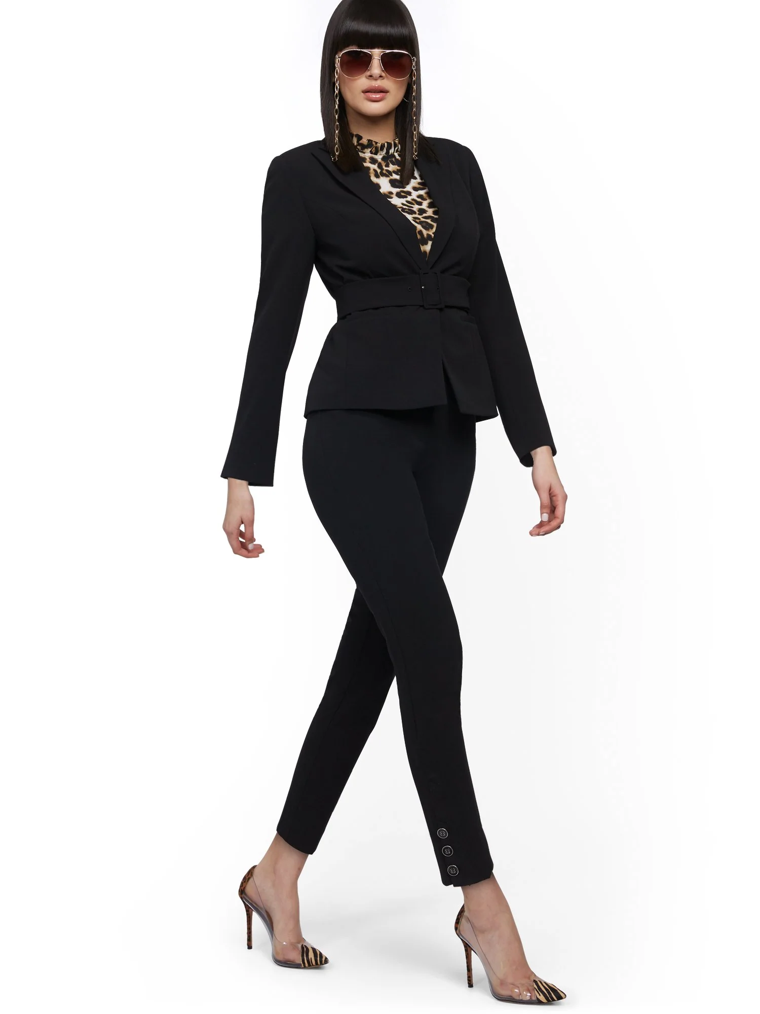 Belted One-Button Blazer - 7th Avenue - Image 3