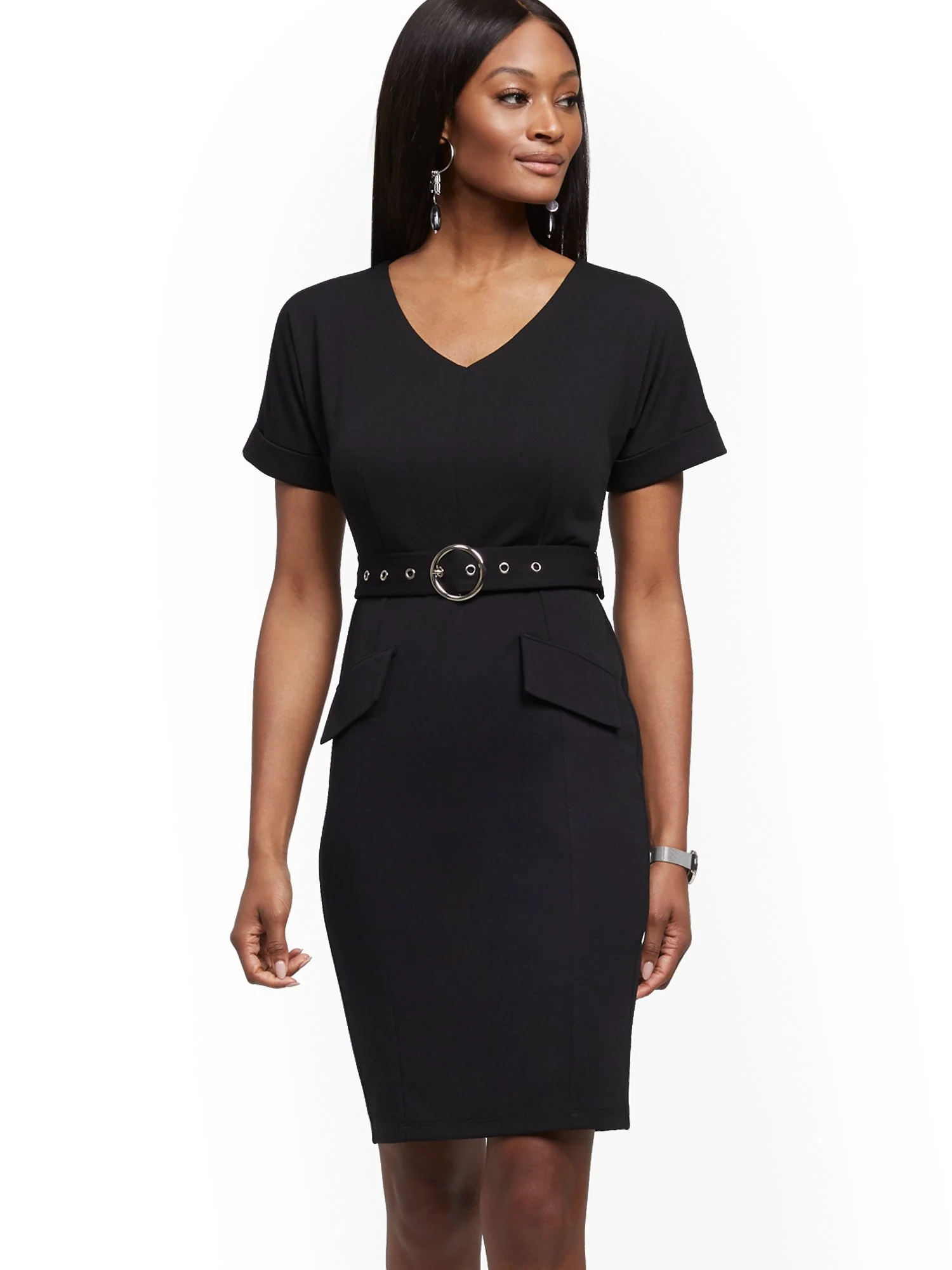 Belted Sheath Dress - Magic Crepe®