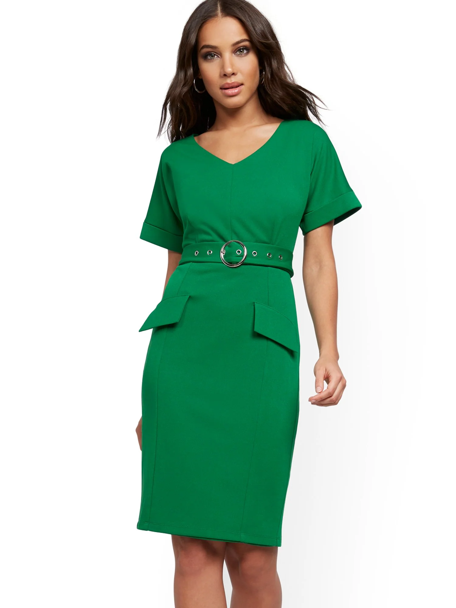 Belted Sheath Dress - Magic Crepe® - Image 7