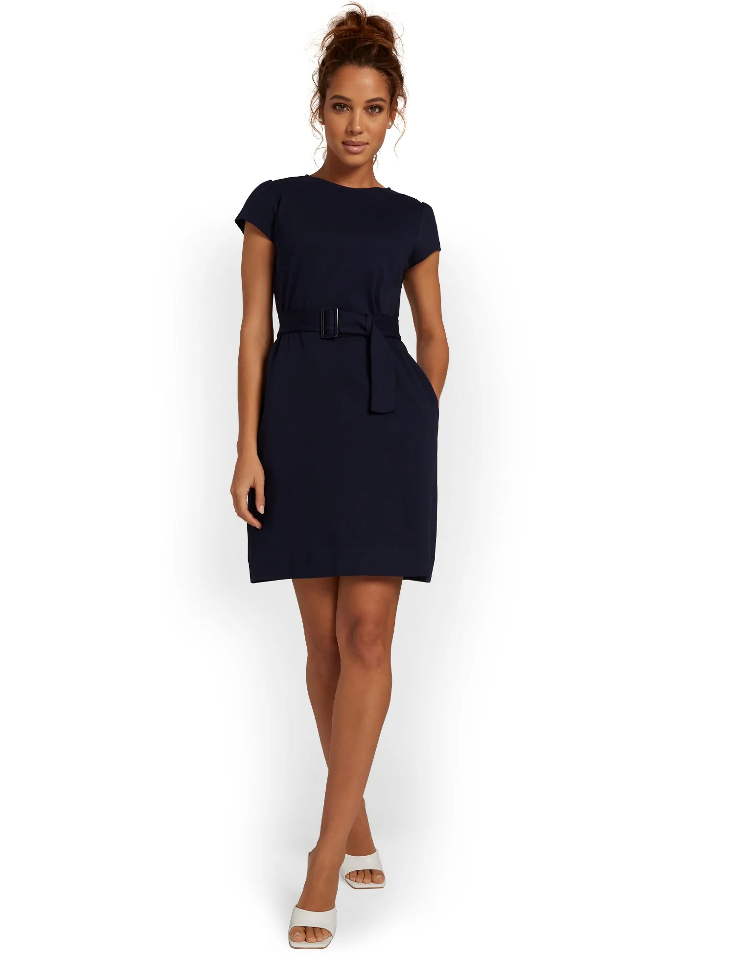 Belted Shift Dress - City Knits - Image 11