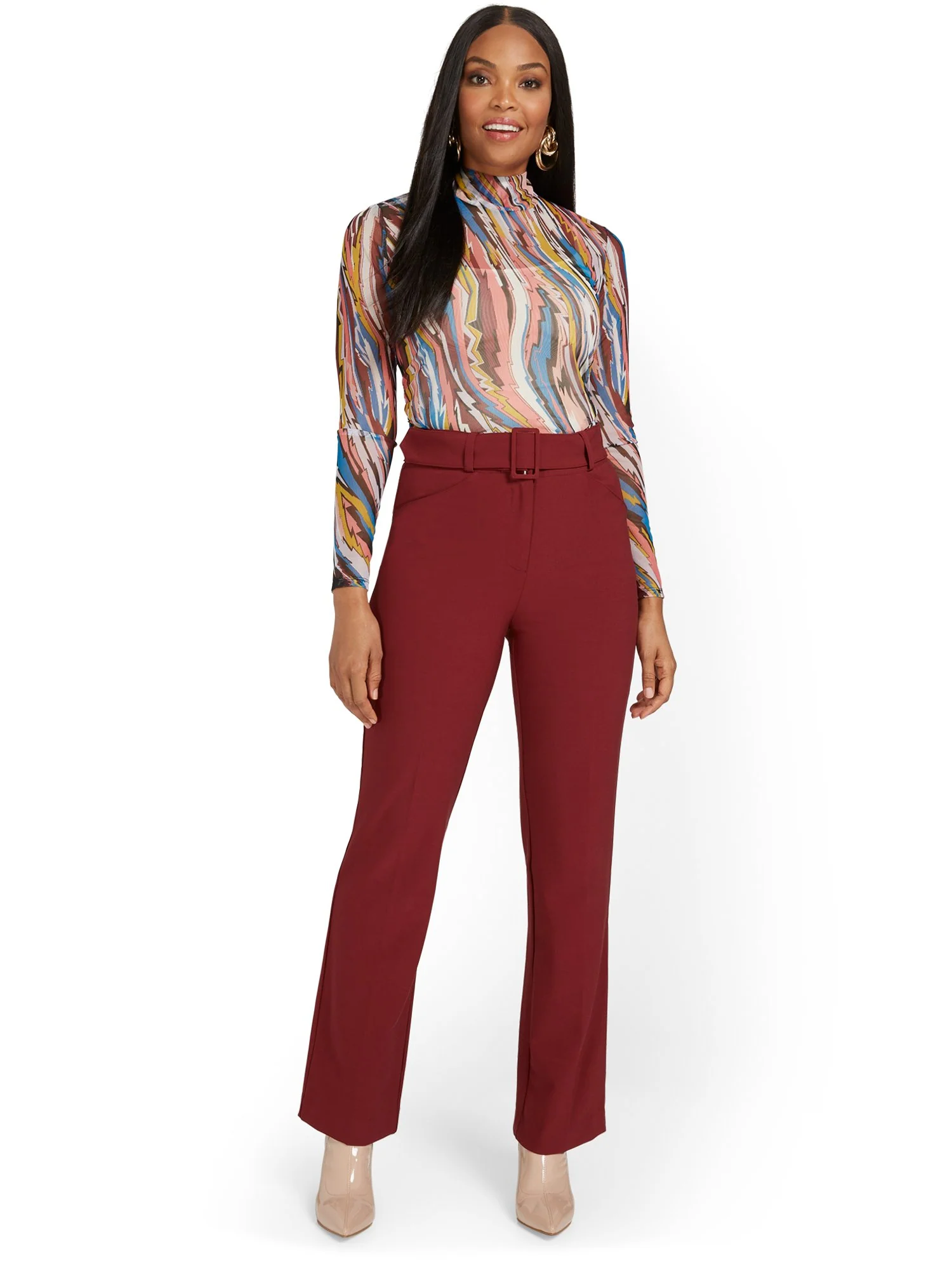 Belted Straight-Leg Pant - Essential Stretch - Image 12