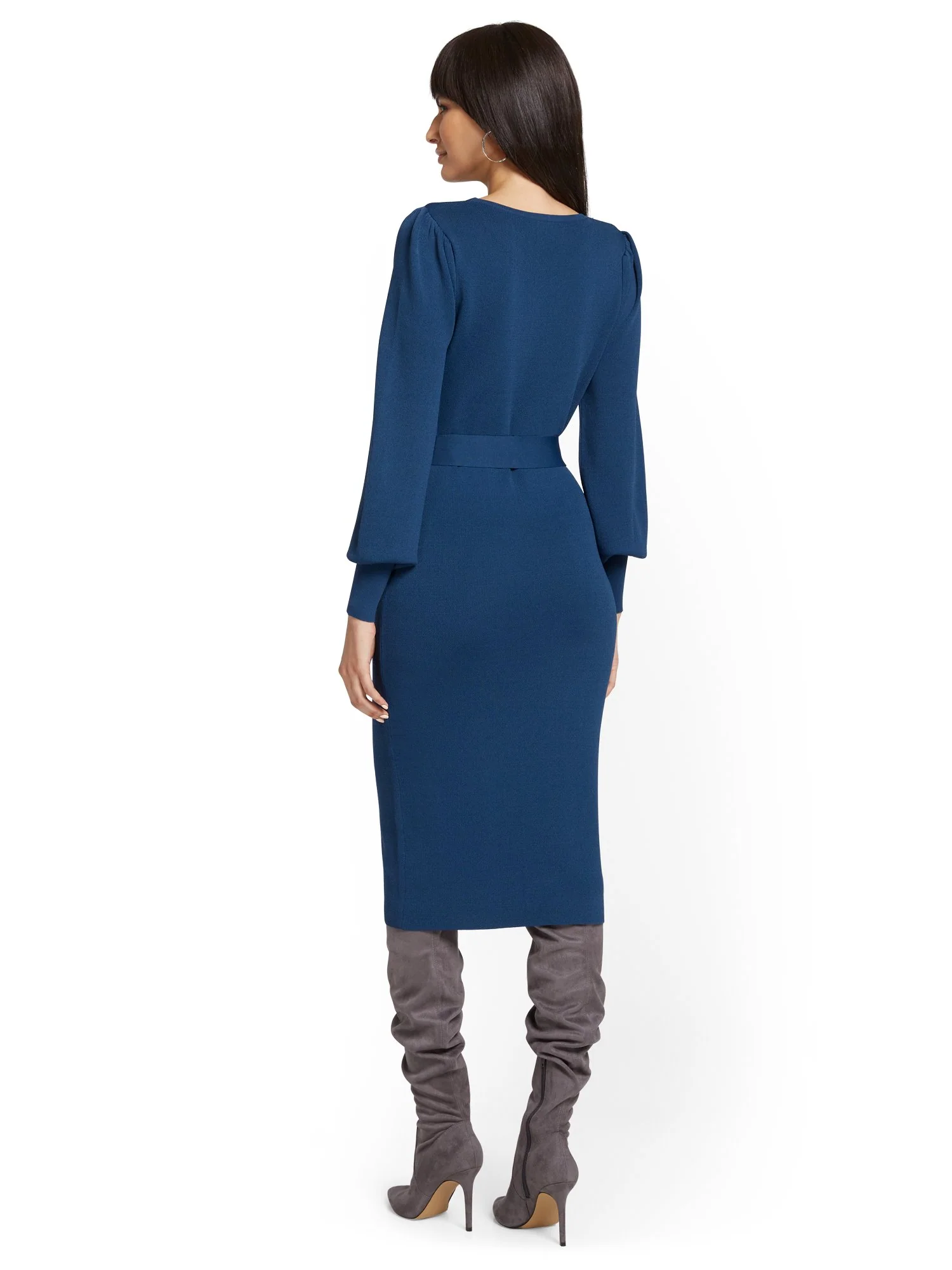 Belted Sweater Dress - Image 3