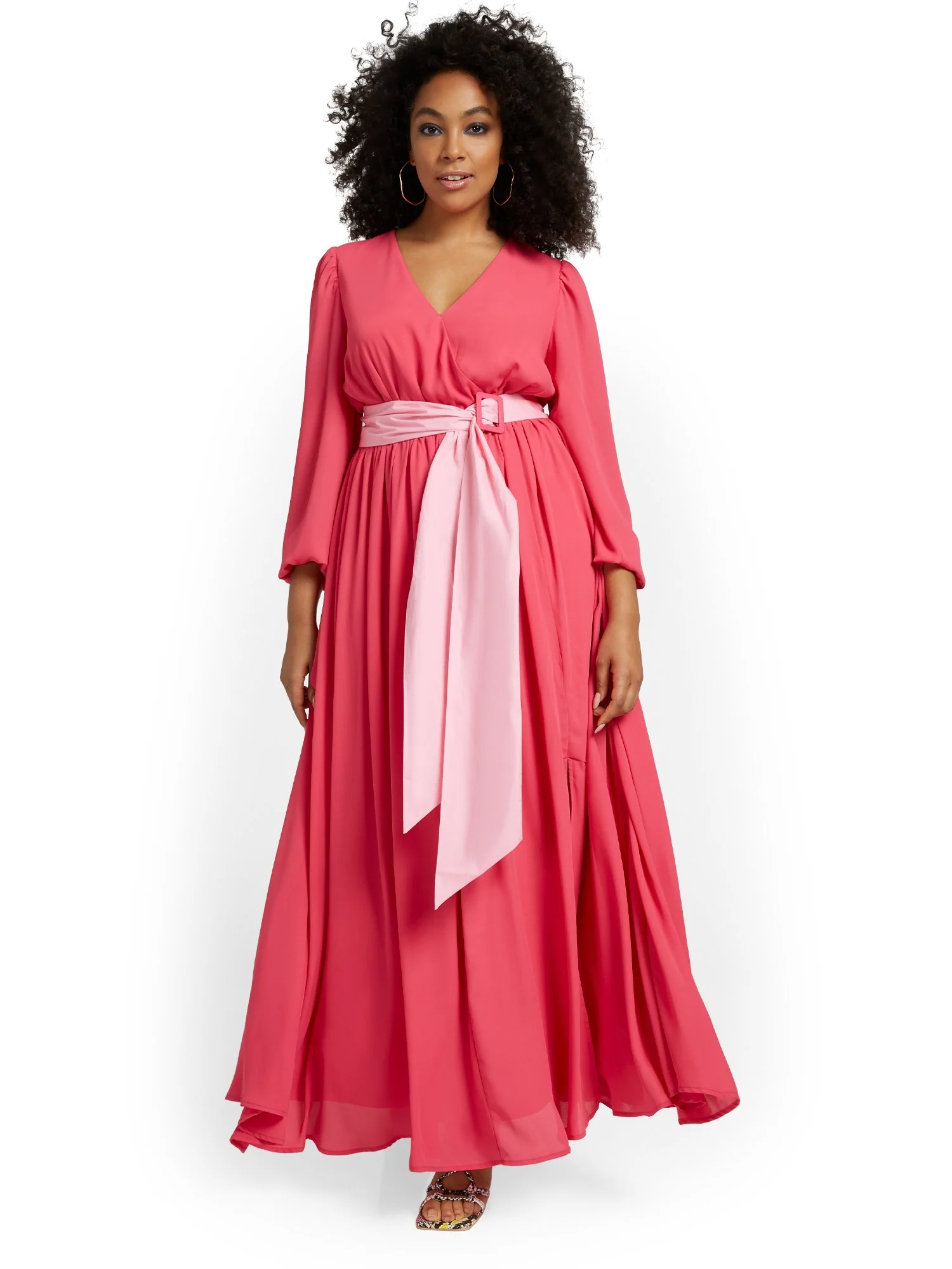 Belted Wrap Maxi Dress - Image 2