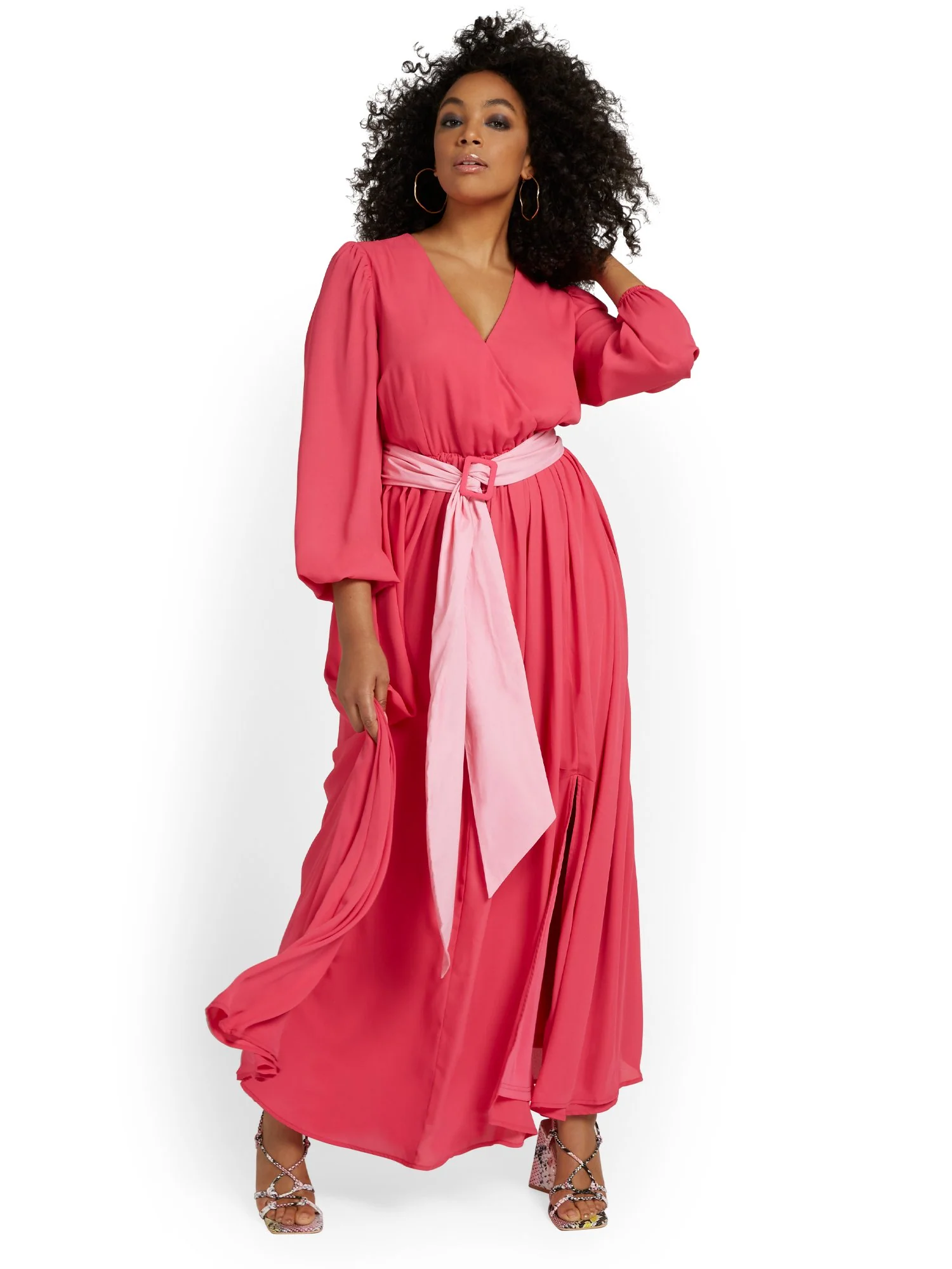 Belted Wrap Maxi Dress - Image 4