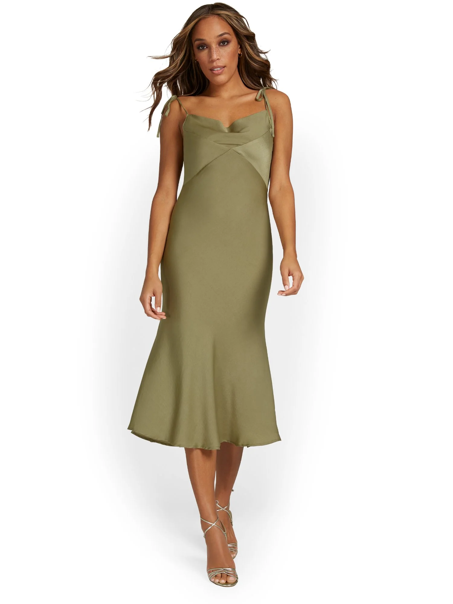 &Merci Bias-Cut Satin Midi Dress - Brands We Love - Image 4