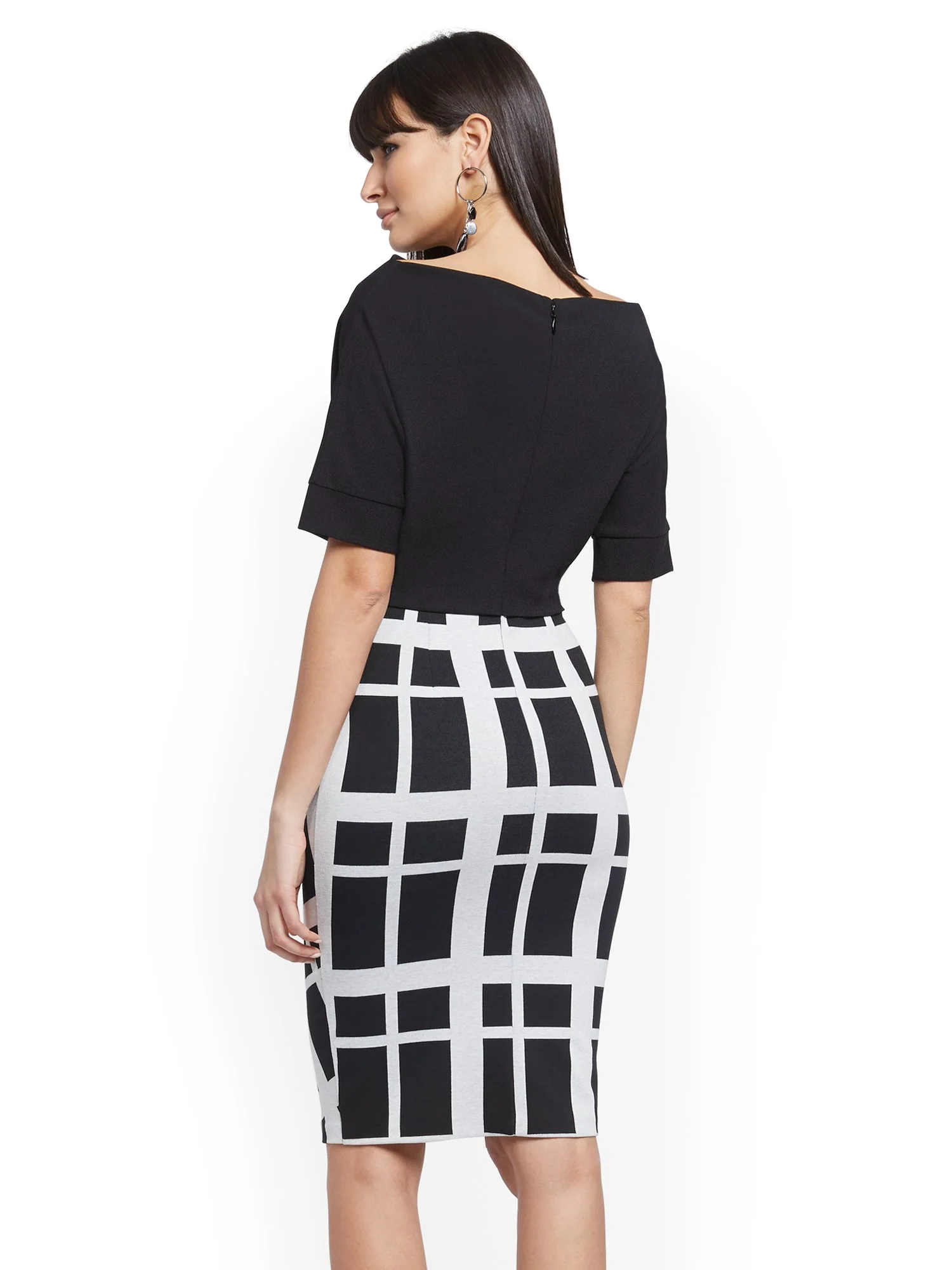 Black Dolman-Sleeve Sheath Dress - Image 3