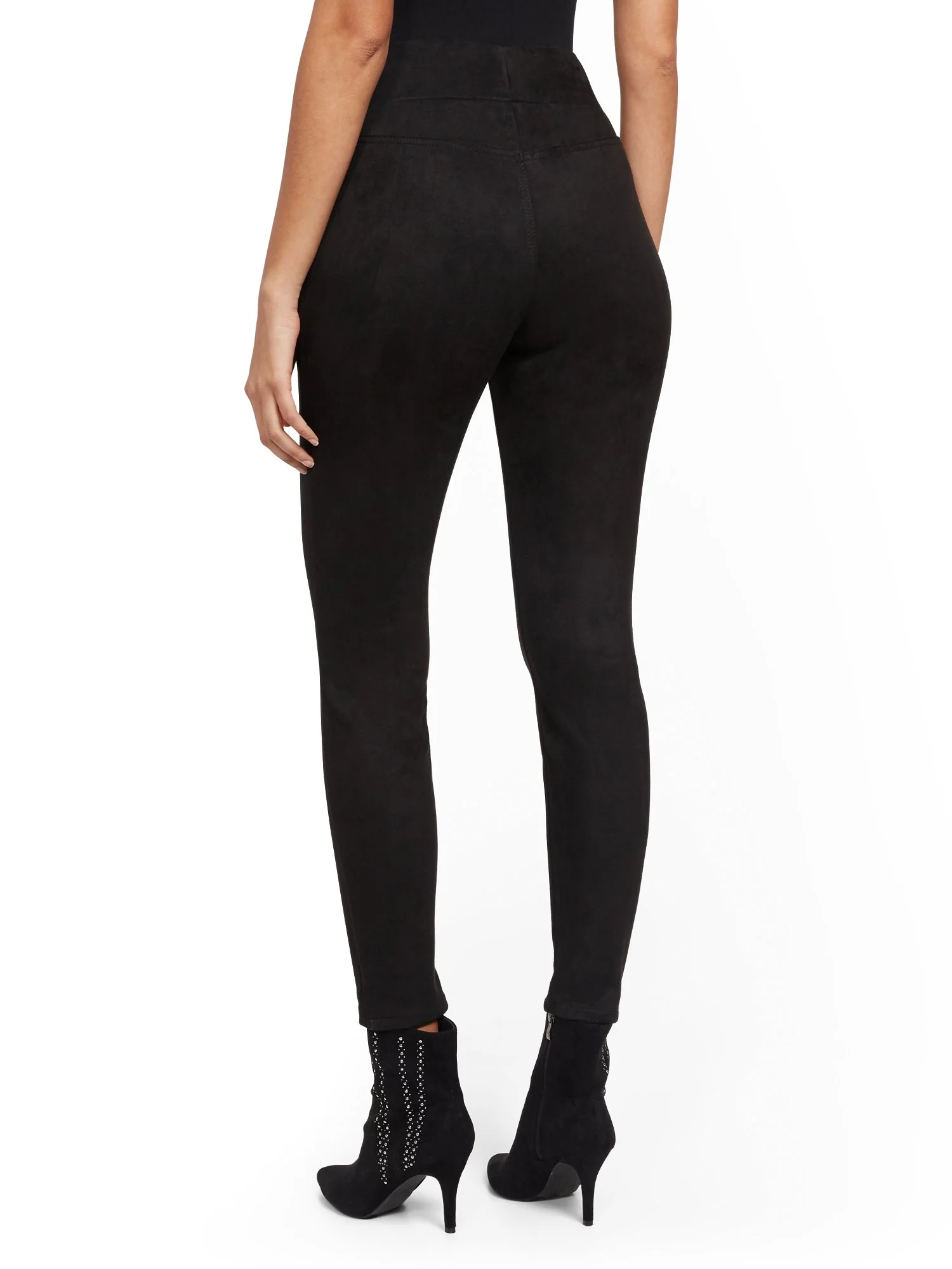 Black Faux-Suede High-Waisted Legging - Image 3