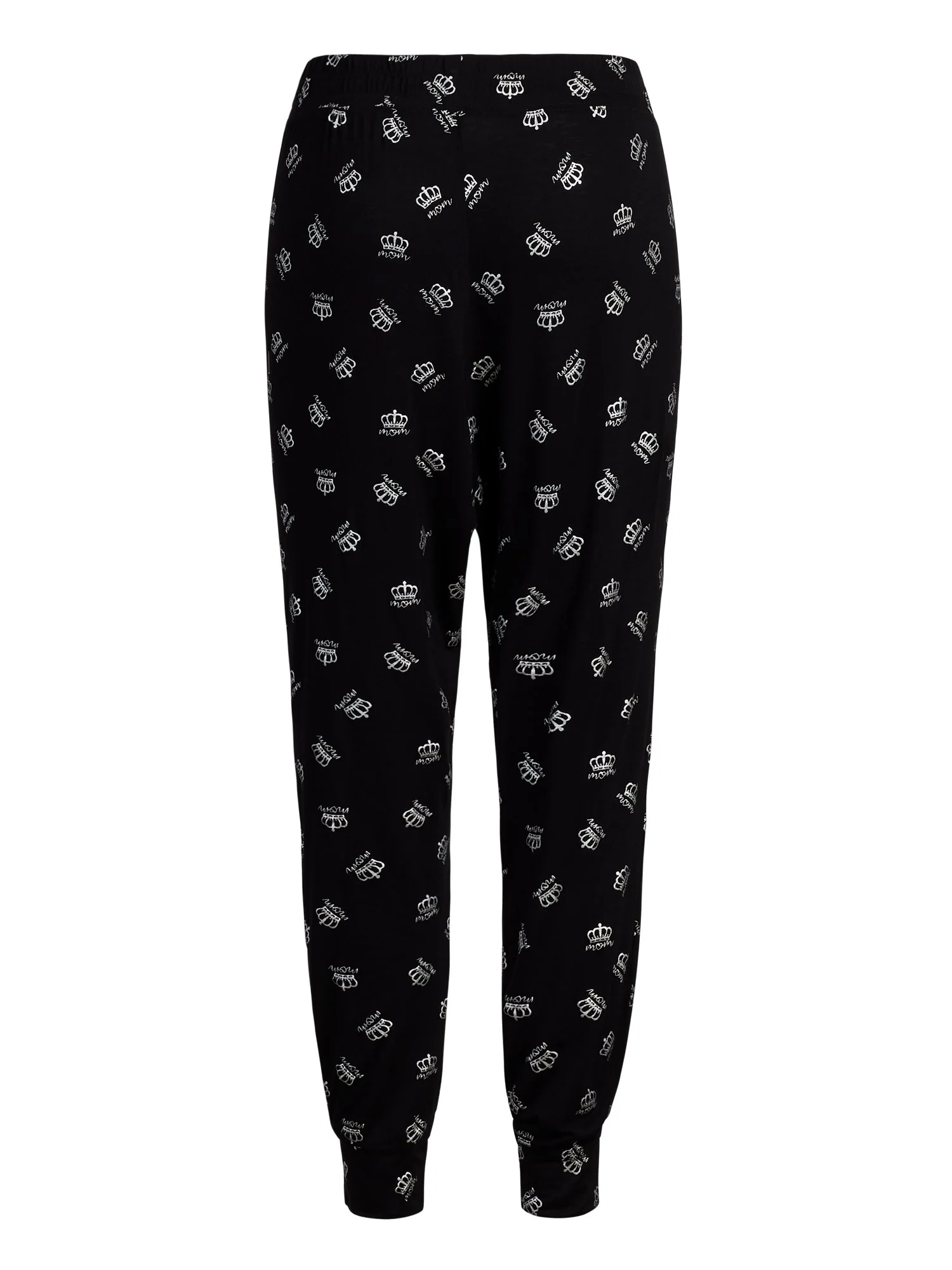 Black 'Queen Mom' Jogger Pajama Pant - Image 3