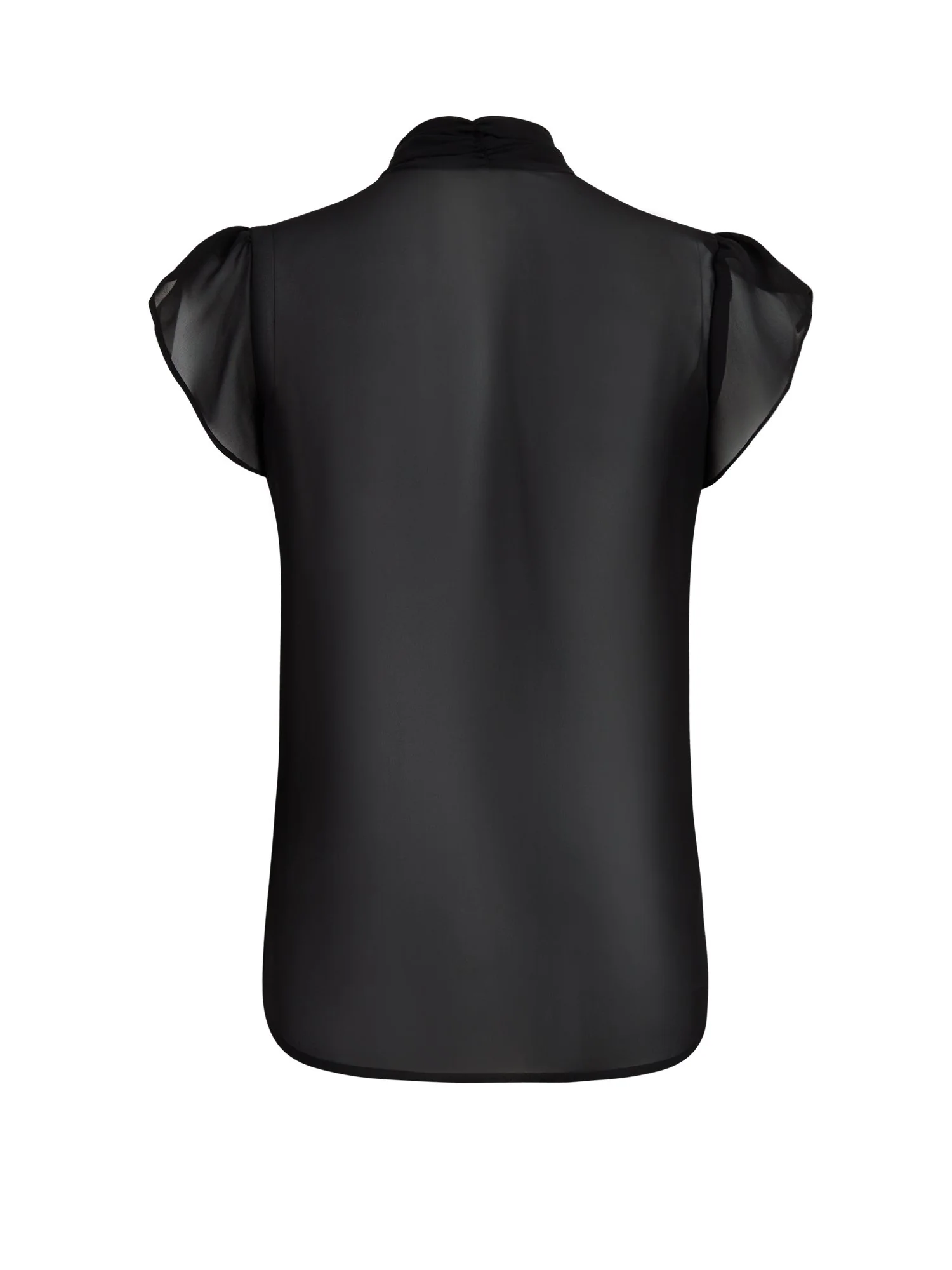 Black Tulip-Sleeve Bow Blouse - 7th Avenue - Image 3