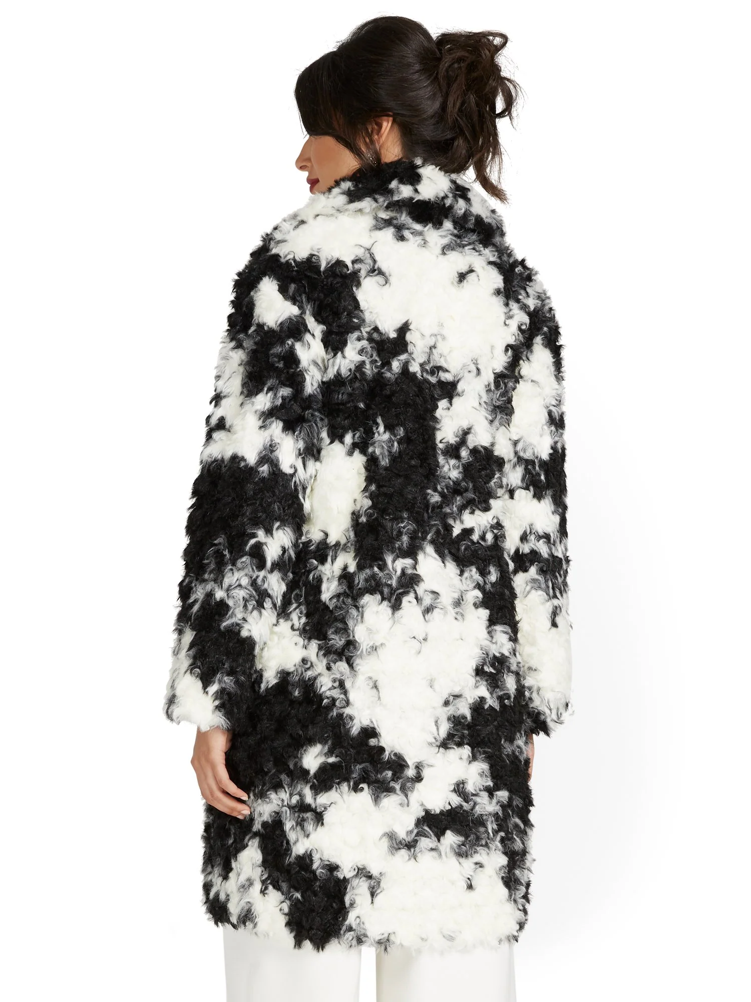 Black & White Faux-Fur Jacket - Image 3