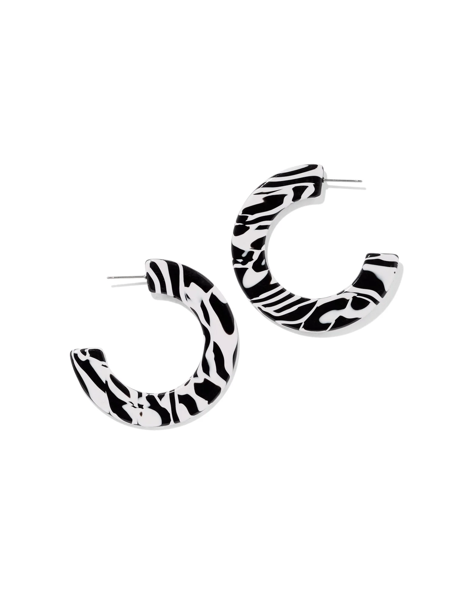 Black & White Hoop Earring