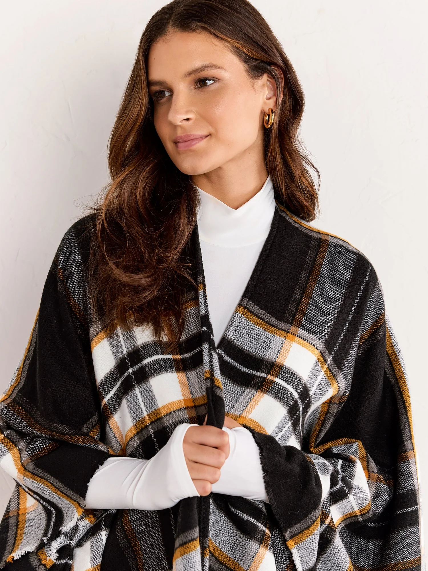 Justin Taylor Black & Yellow Plaid Fringe Wrap - Brands We Love - Image 3