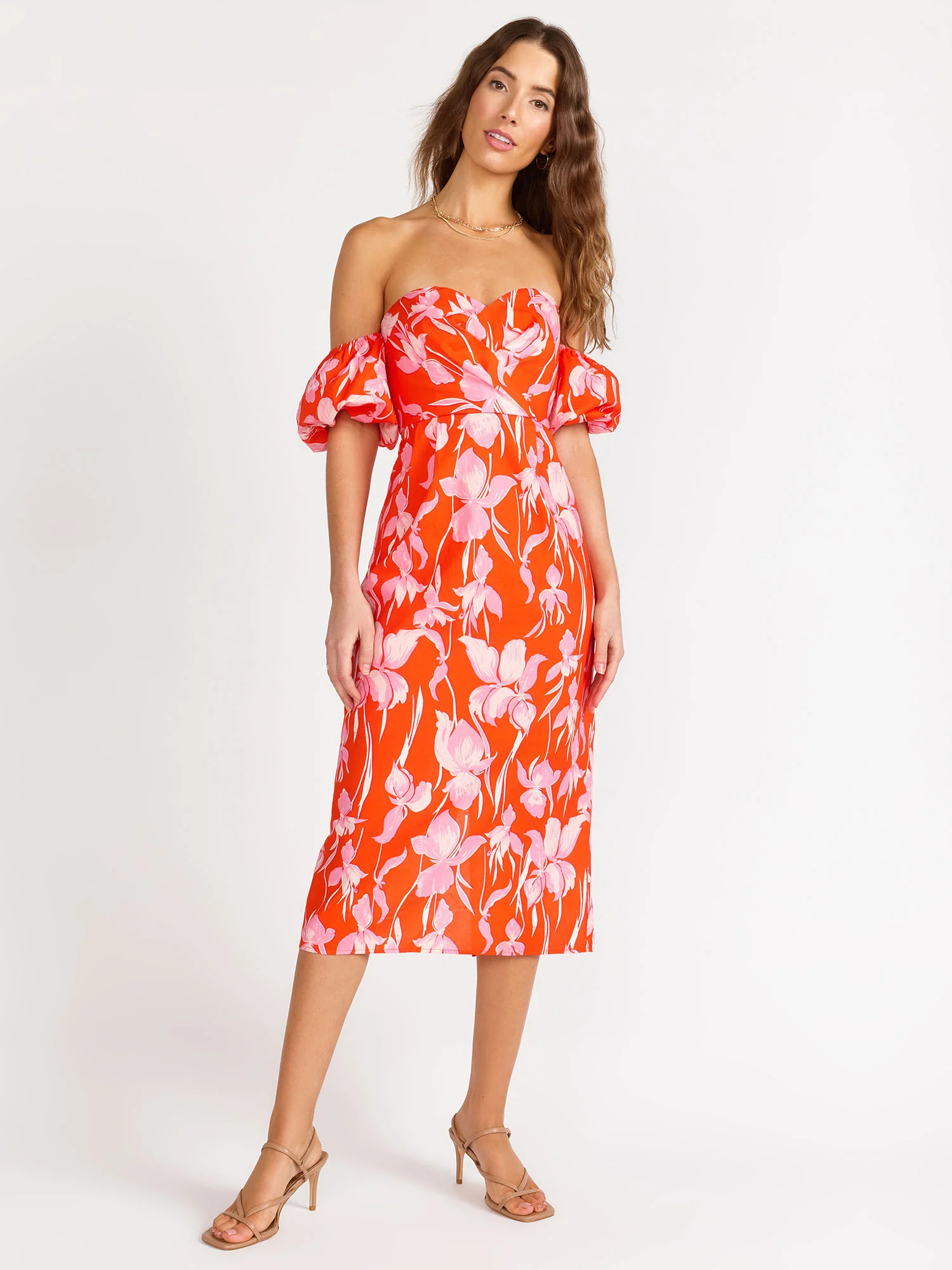 Floral Off Shoulder Midi Dress - Lena - Image 2