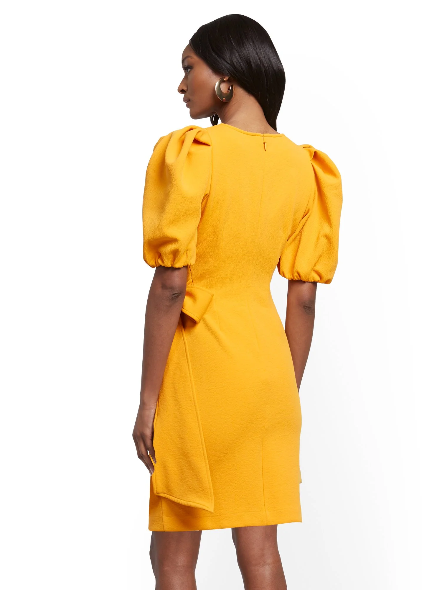 Bow-Accent Pleated Sheath Dress - Image 11