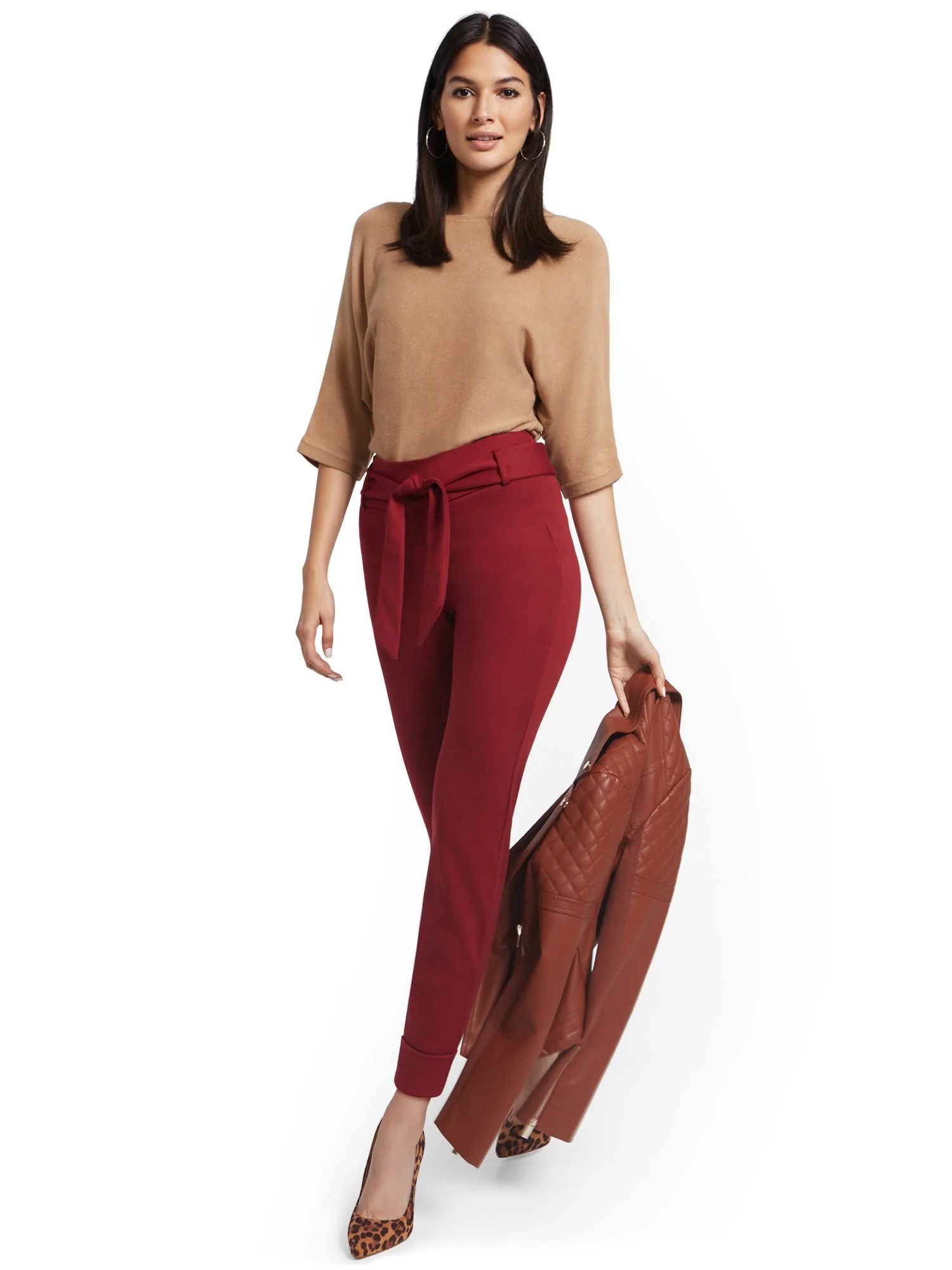 Bow-Accent Pull-On Ankle Pant - Superflex - Image 8