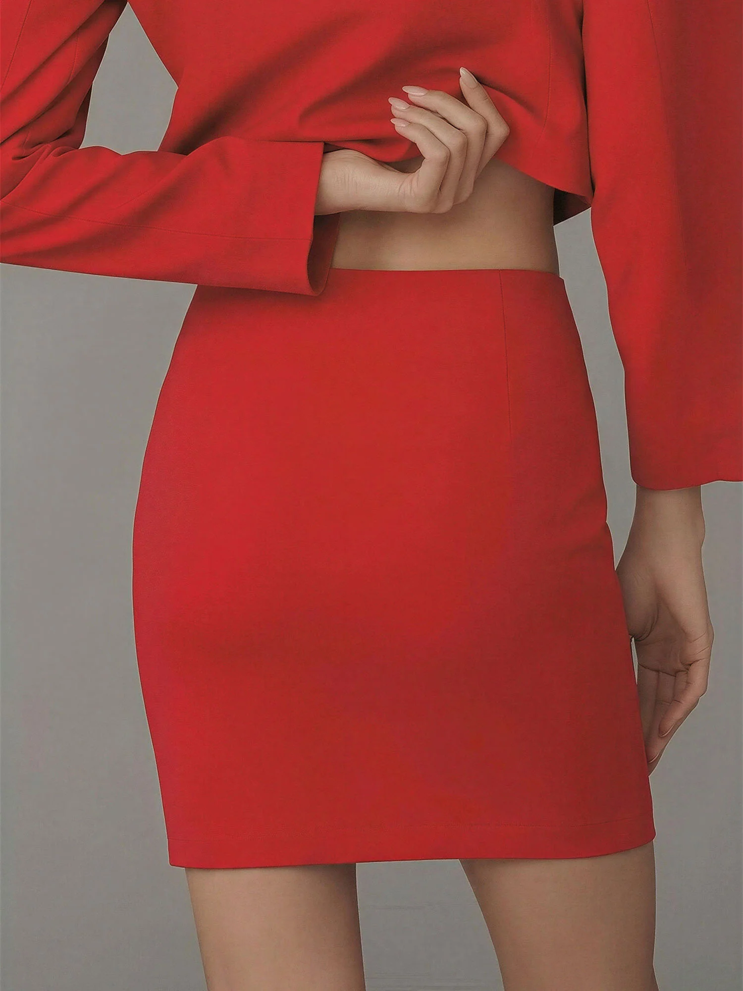 Bow Detail Stretch Ponte Skirt - Image 3
