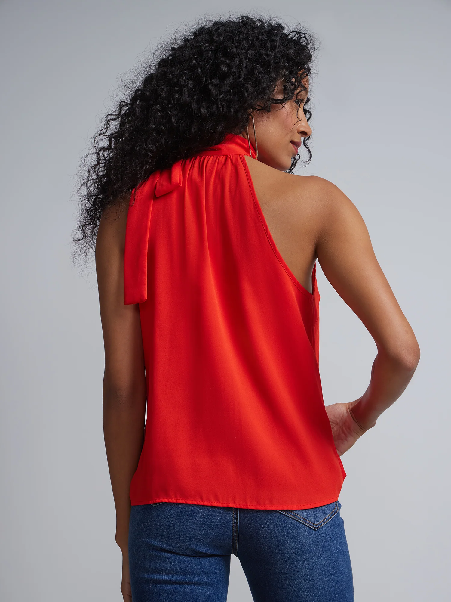 Bow-Neck Halterneck Blouse - Image 8