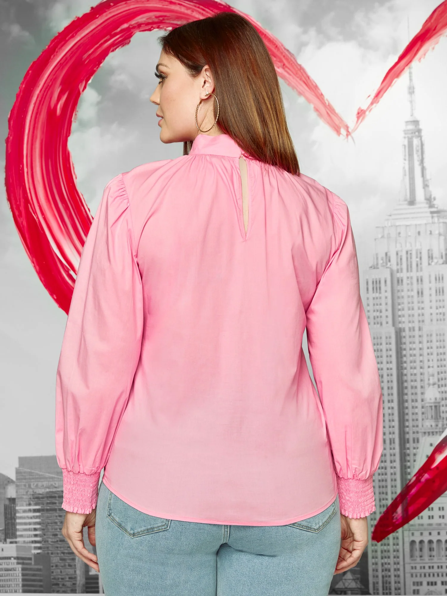 Bow-Neck Poplin Blouse - Image 3