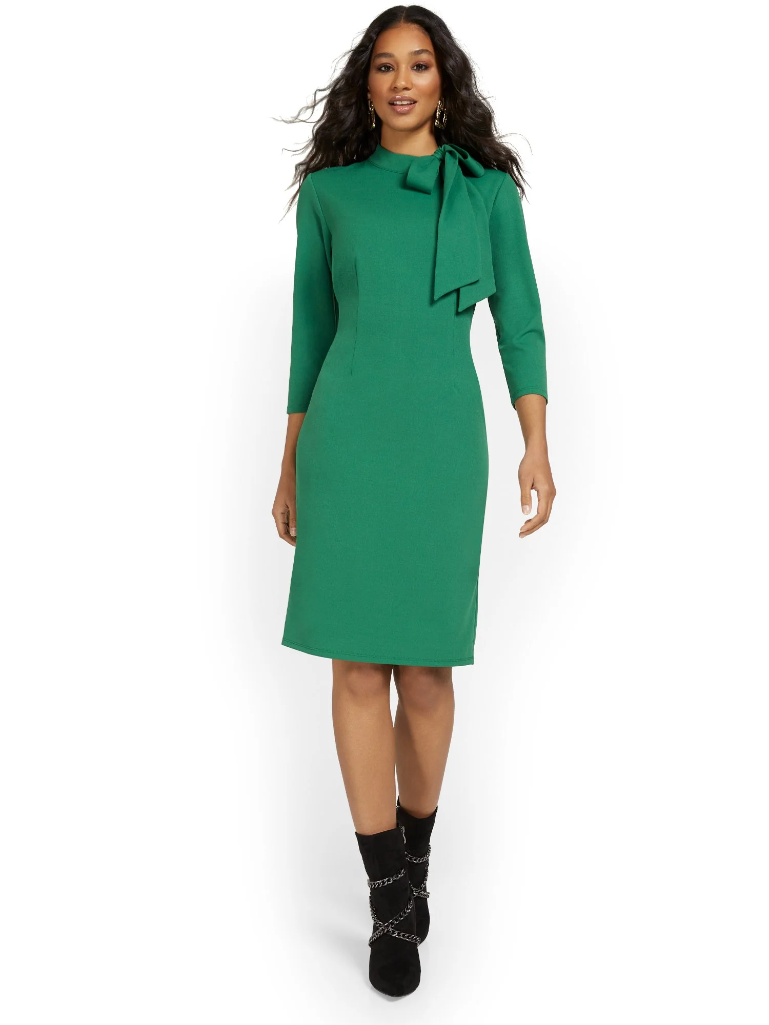 Bow-Neck Sheath Dress - Image 4