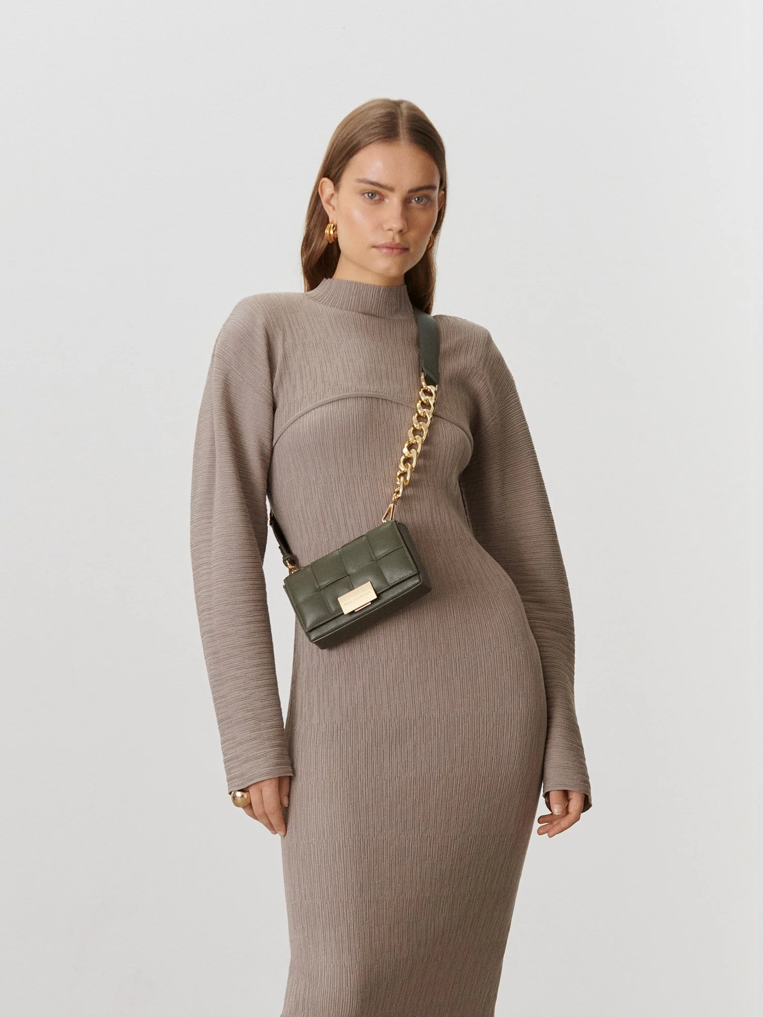 Ideal Of Sweden Braided Crossbody Bag, Olive - Brands We Love - Image 6