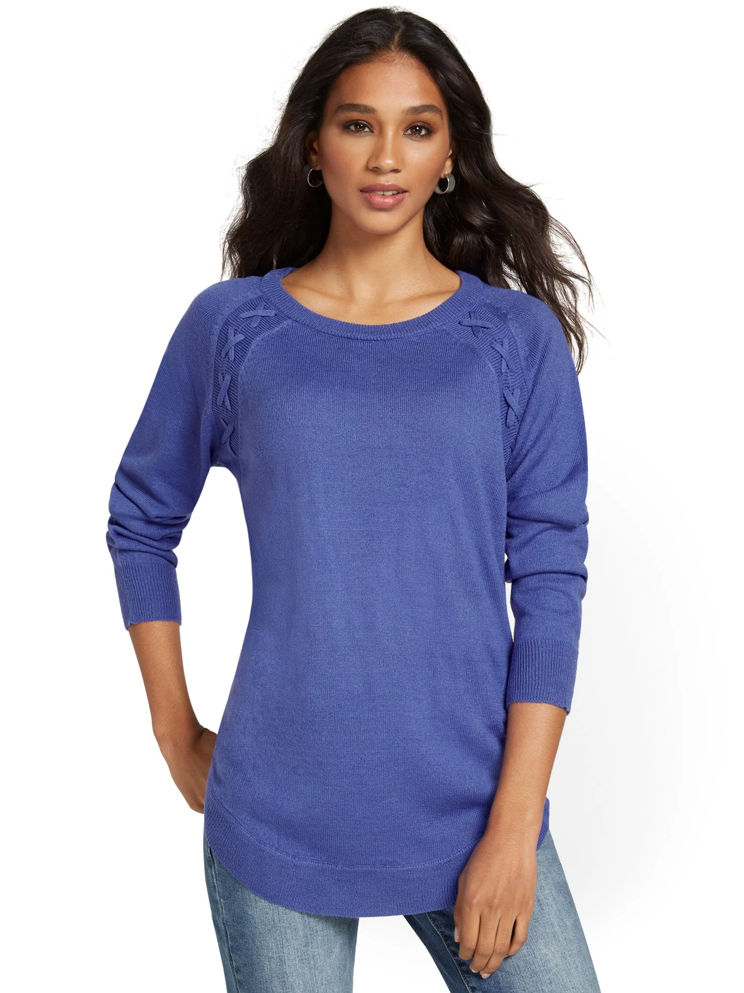 Braided Knit Tunic Sweater - Image 19