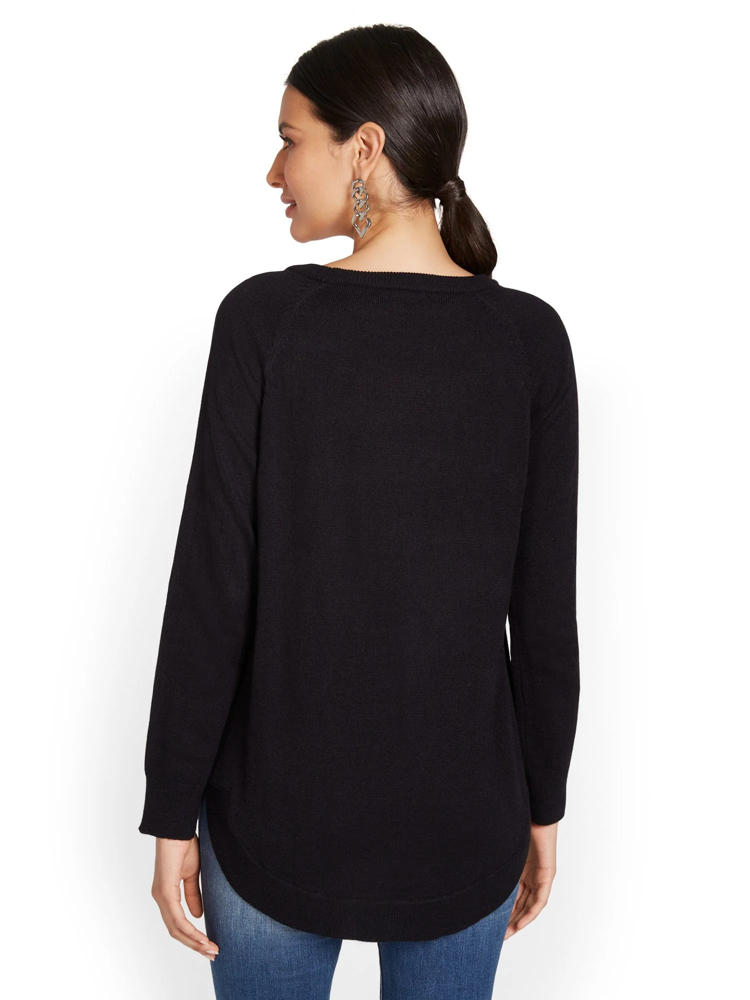 Braided Knit Tunic Sweater - Image 3