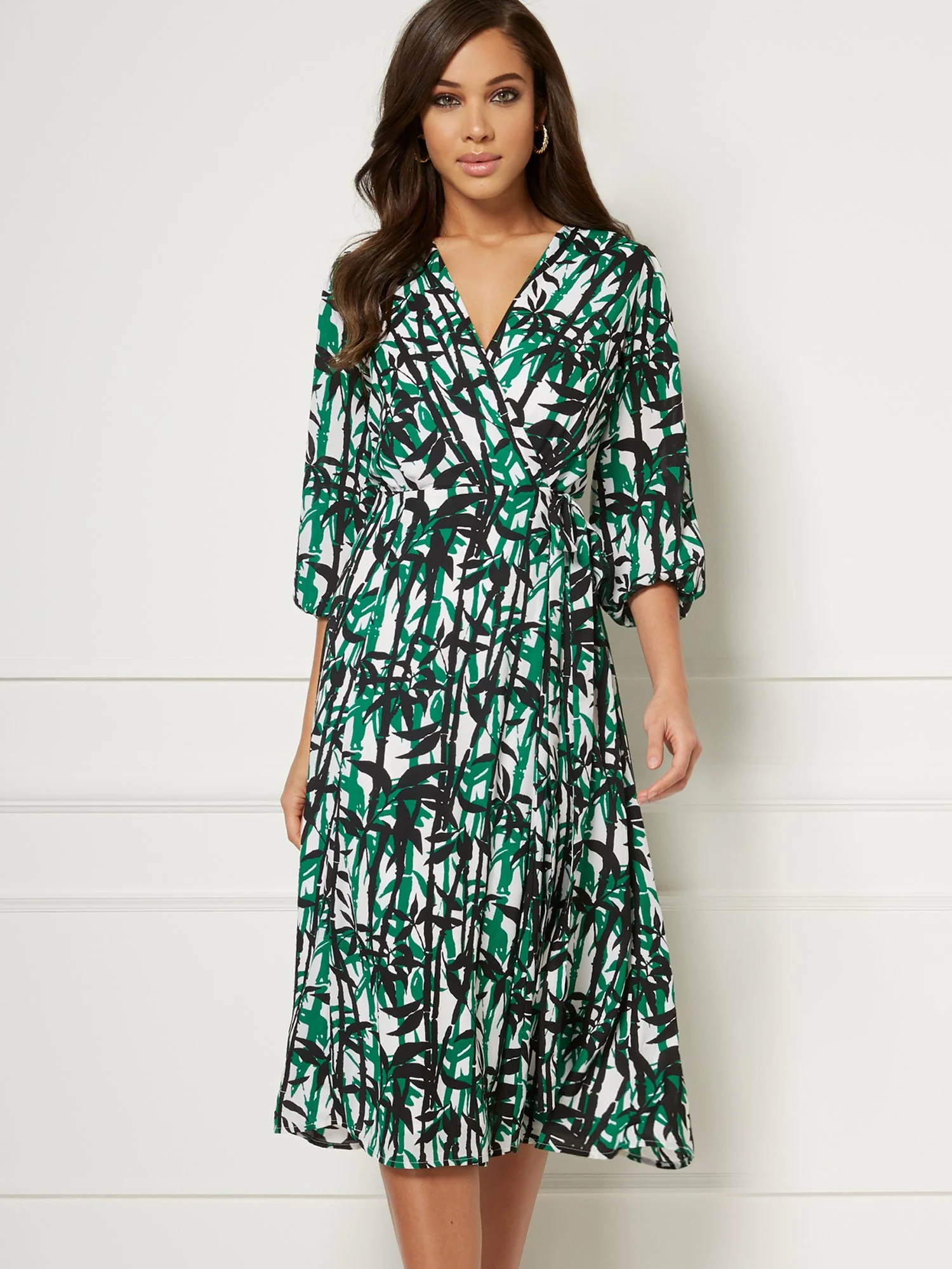 Brenda Palm-Print Dress - Eva Mendes Collection - Image 2
