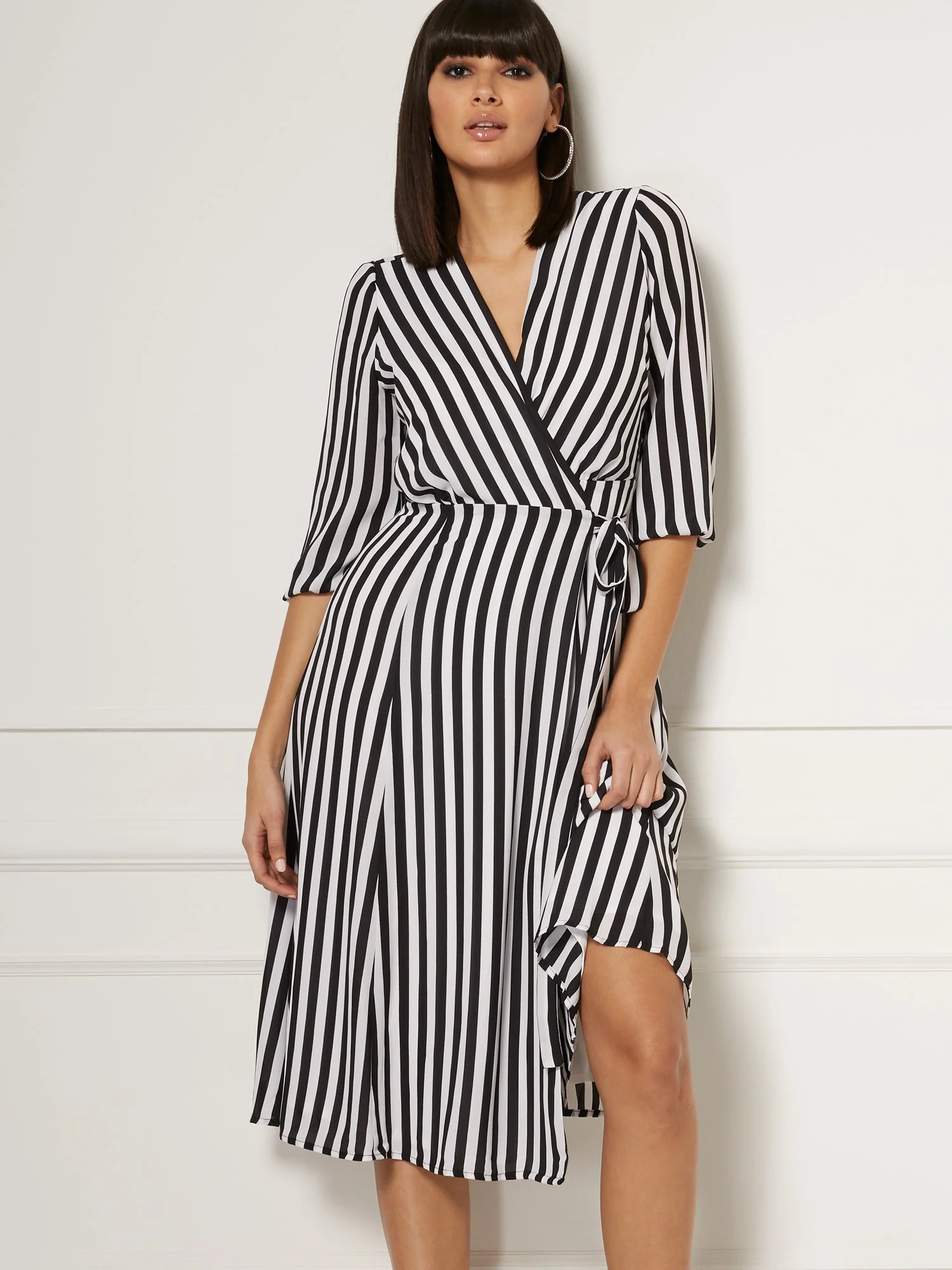 Brenda Stripe Wrap Dress - Eva Mendes Collection - Image 2